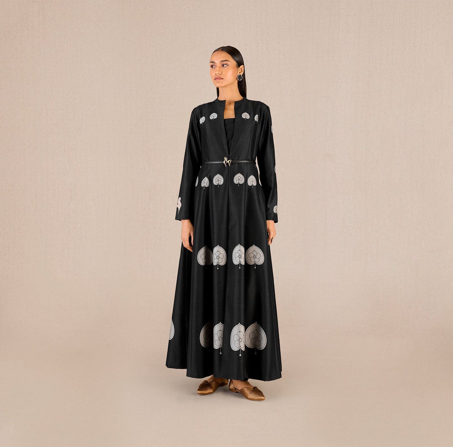Chanderi Aresha Jacket Set – Black
