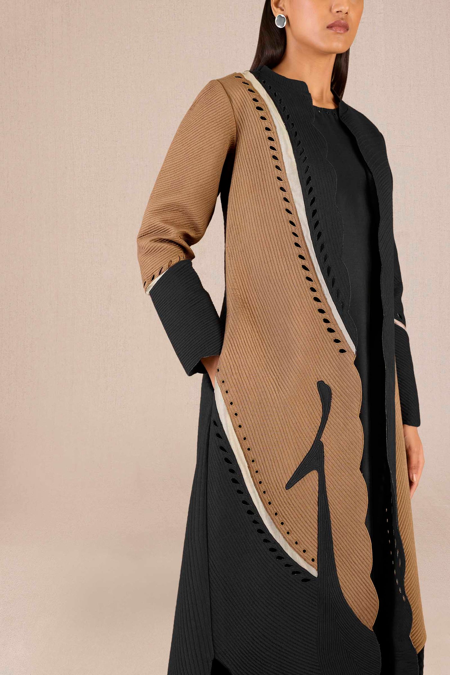 Chanderi Asira Jacket Set – Black