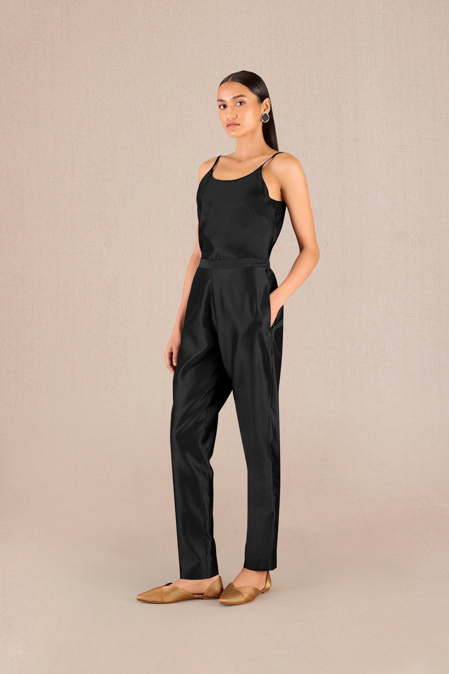 Chanderi Aresha Jacket Set – Black