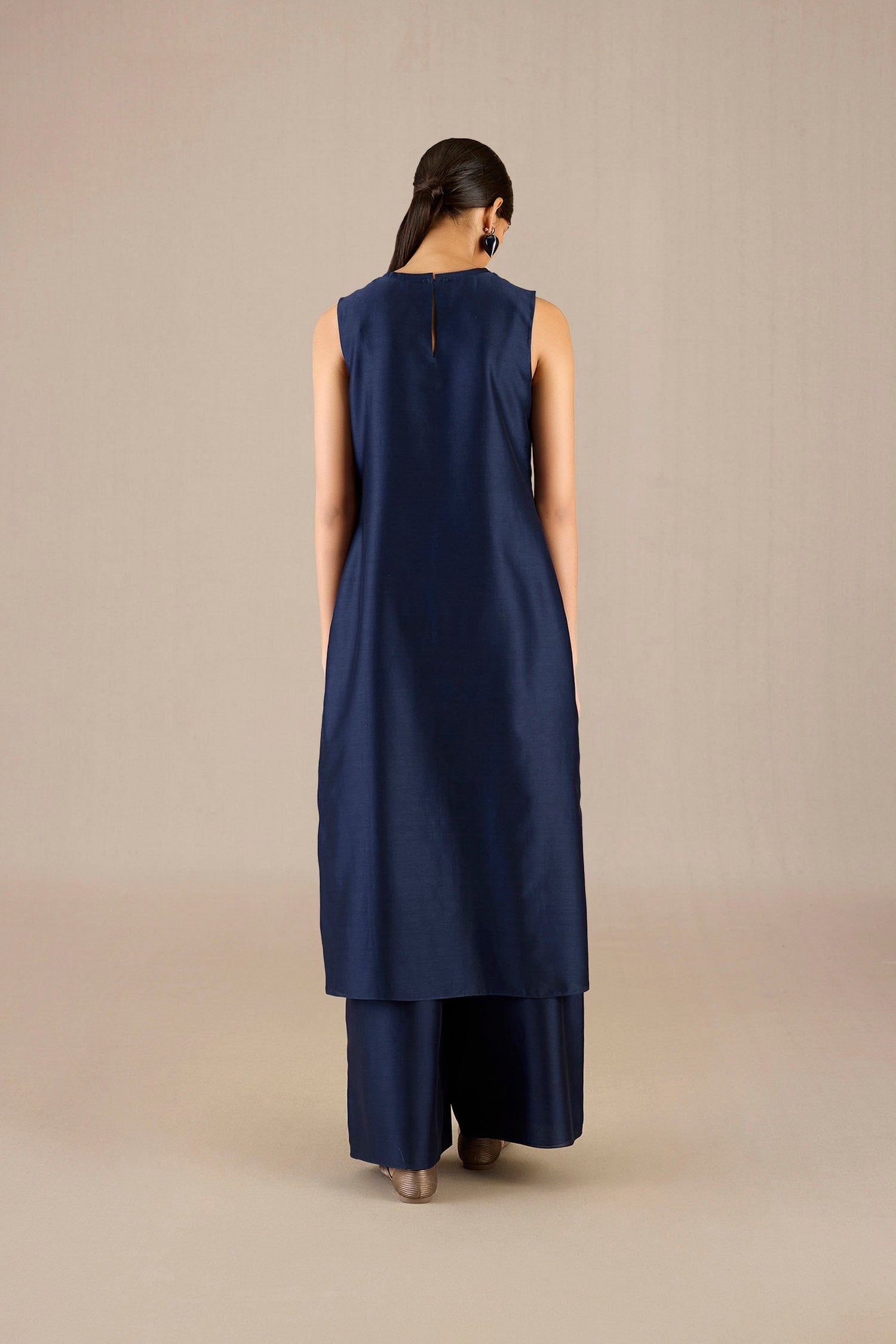 Chanderi Hiba Tunic Set – Blue