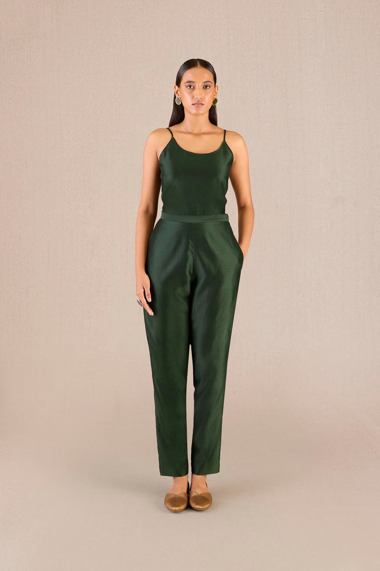 Chanderi Aresha Jacket Set – Green
