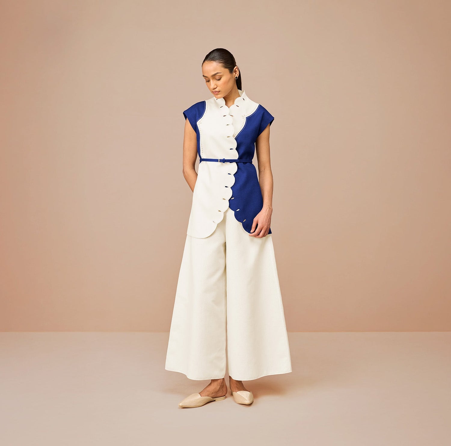 Linen Vivia Jacket Set – Blue