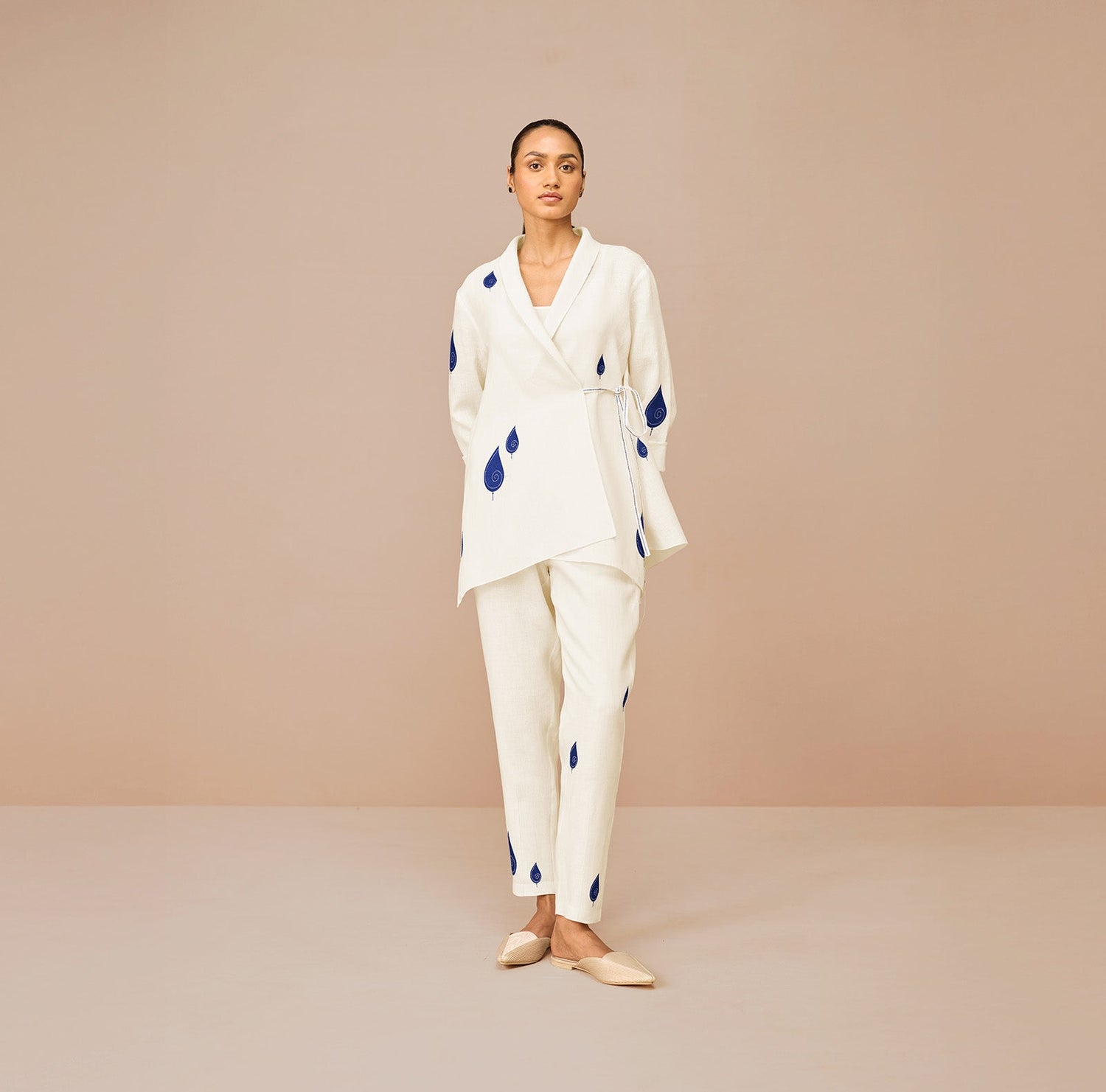 Linen Dahlia Shirt Set – Ivory