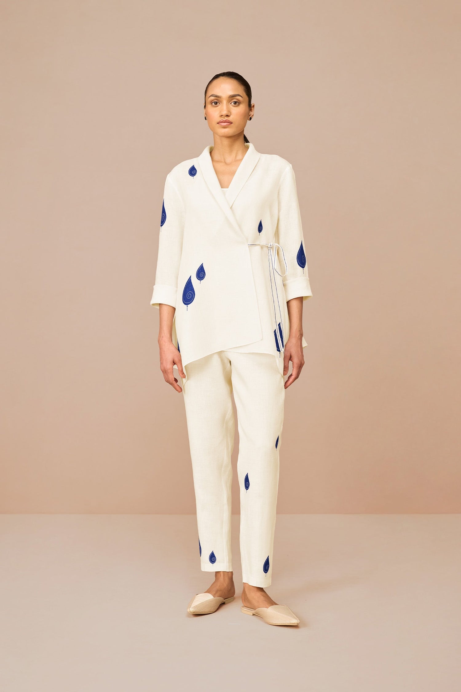 Linen Dahlia Shirt Set – Ivory
