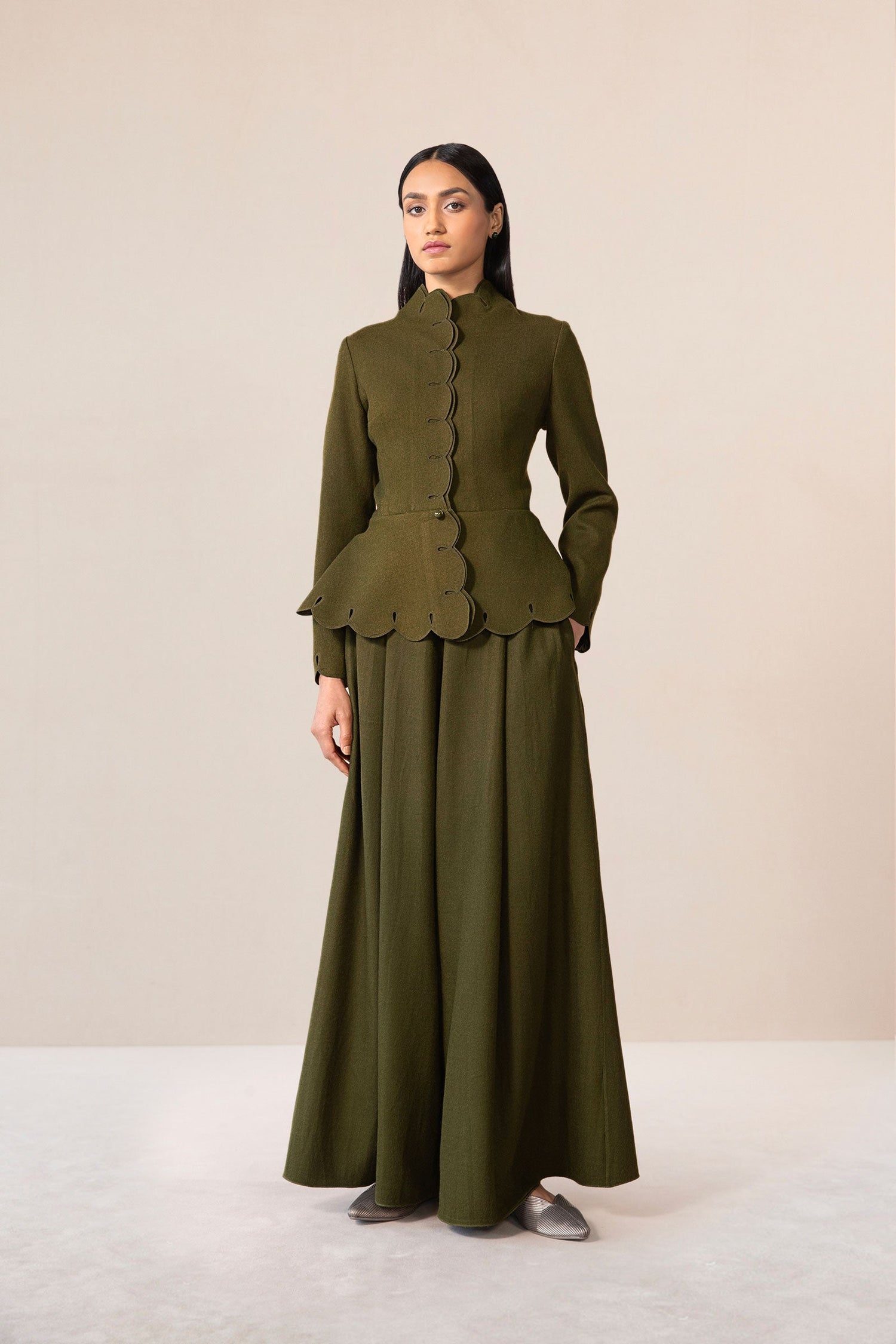 Wool Medha Jacket Set – Green
