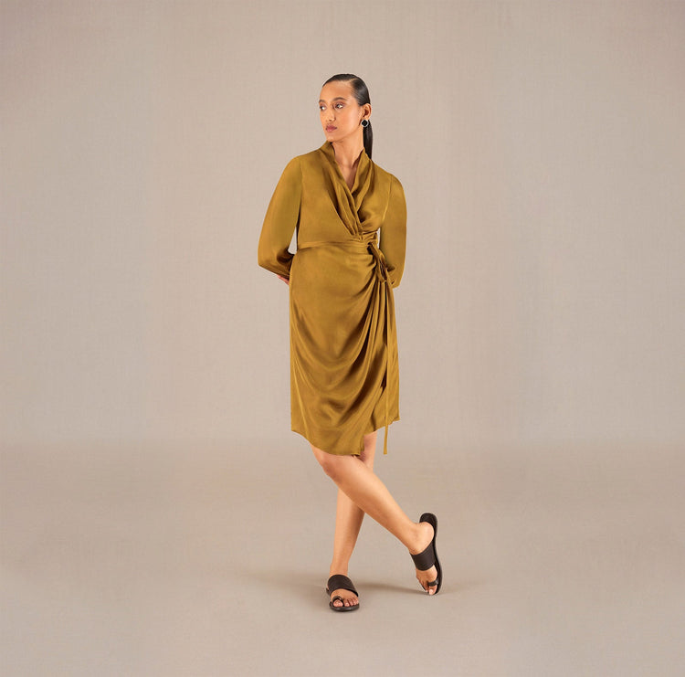 Neesa Short Dress - Camel