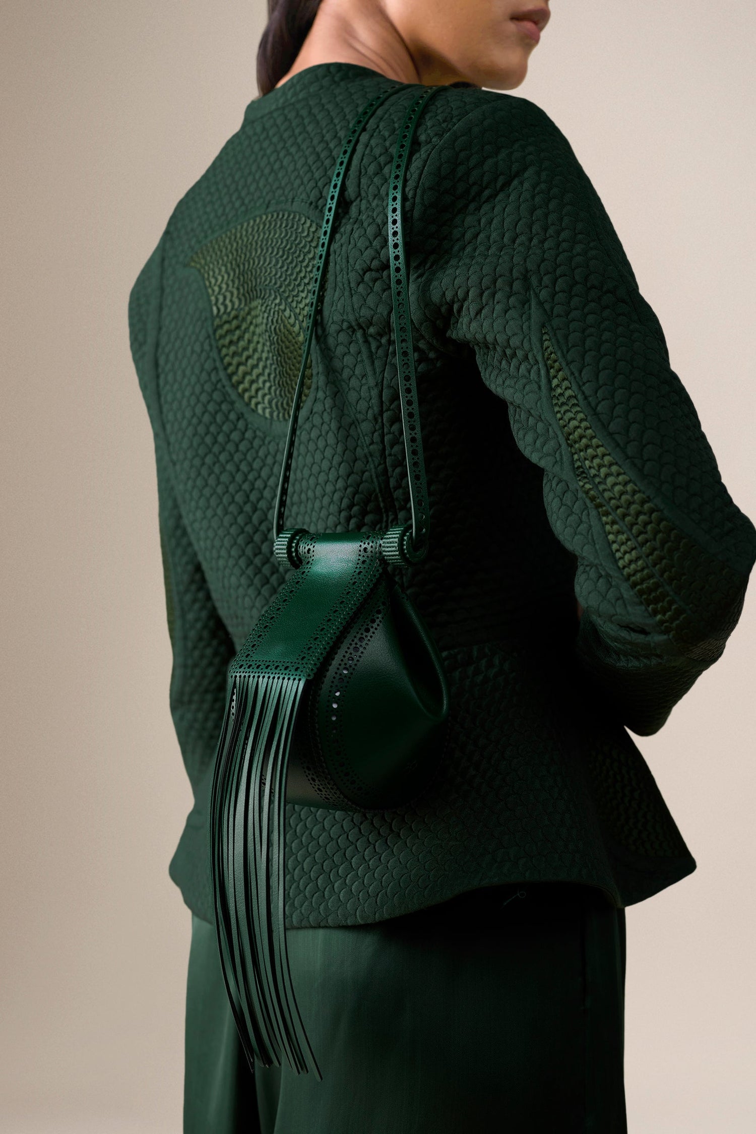 Faux Leather Zimri Bag – Green