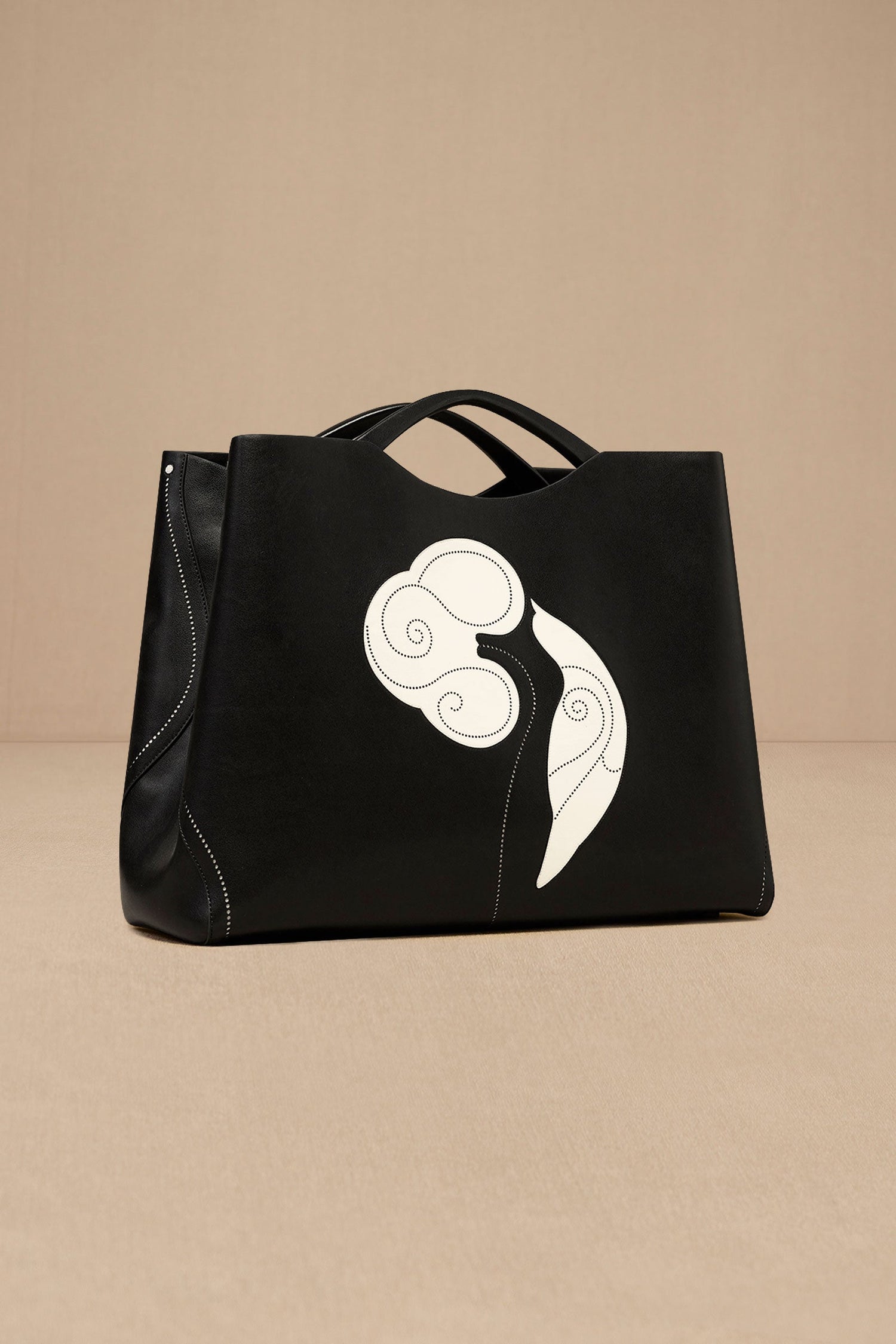 Faux Lether Dilbandi Tote Bag – Black