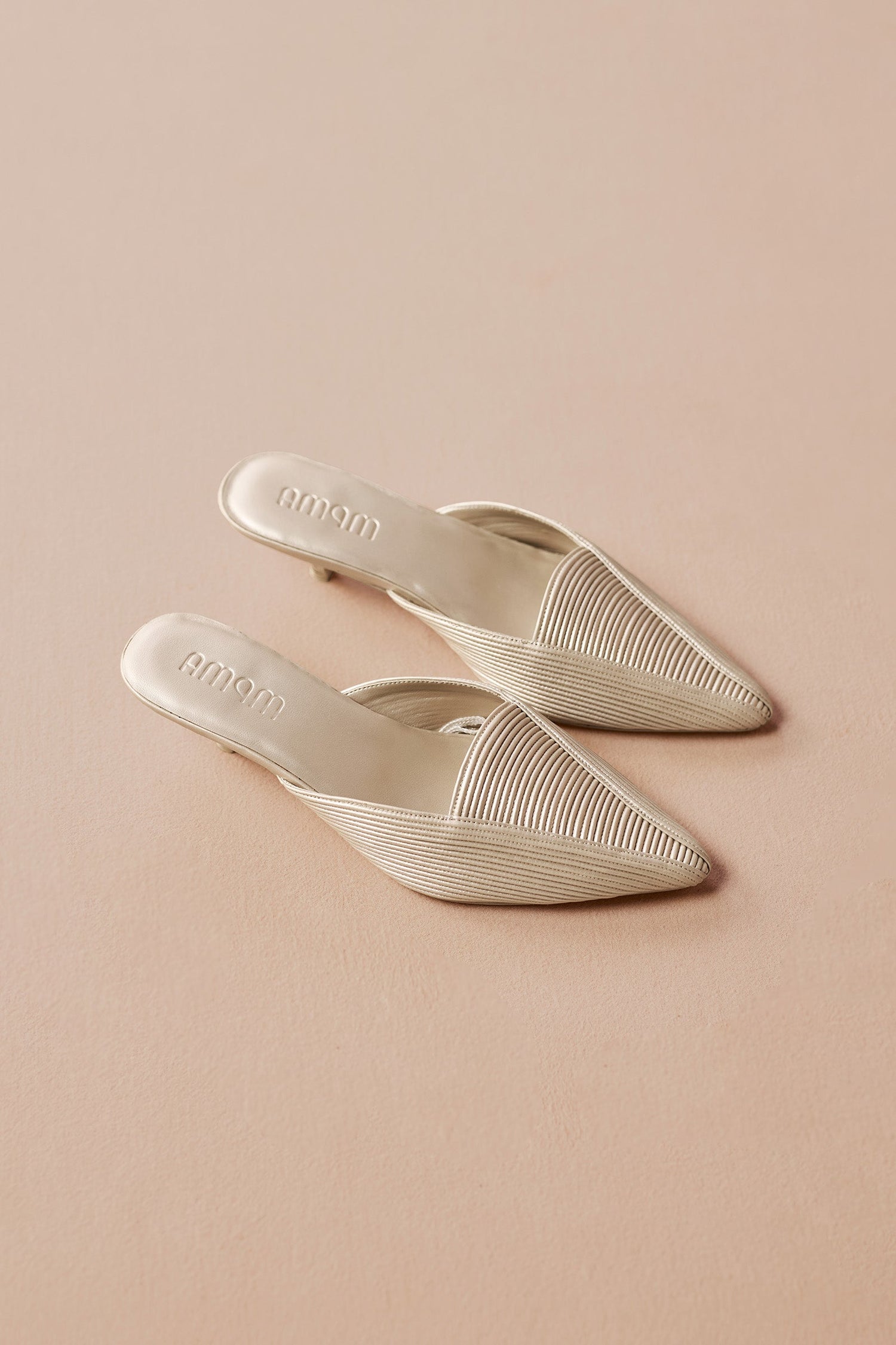 Faux Leather Zalea Heels – Metallics