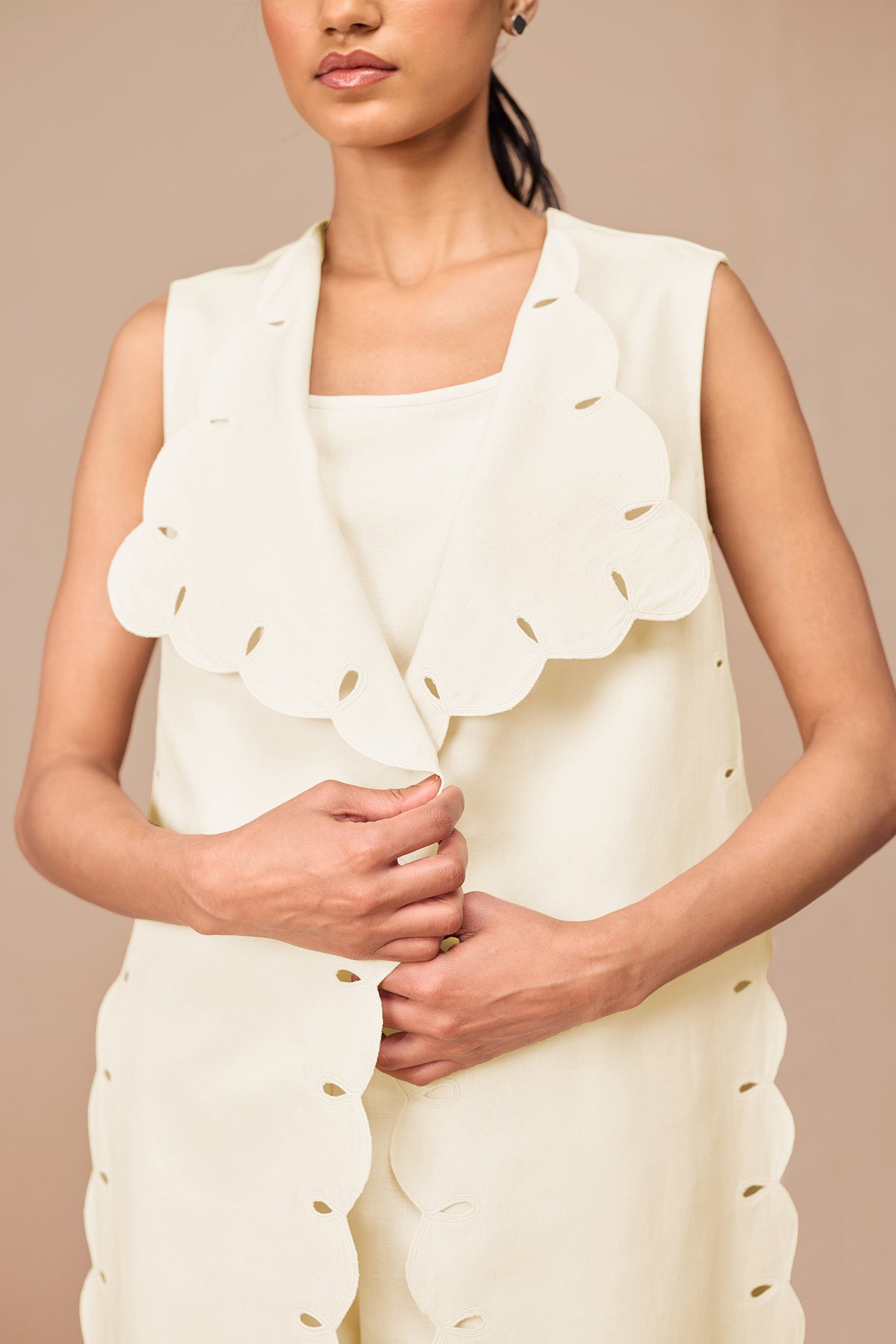 Linen Cleo Throw Set – Ivory