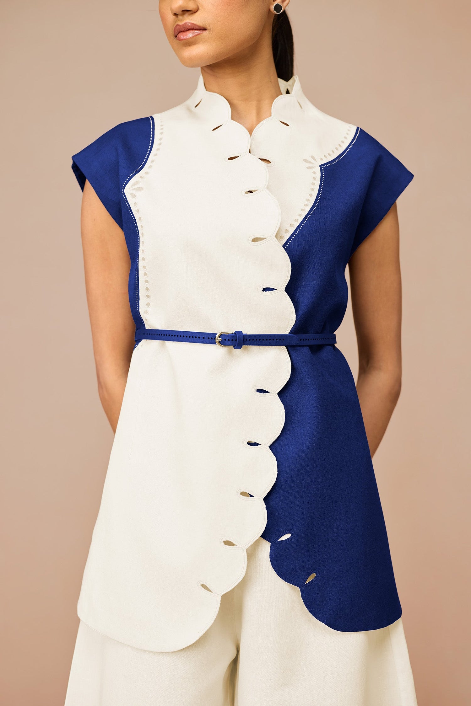 Linen Vivia Jacket Set – Blue