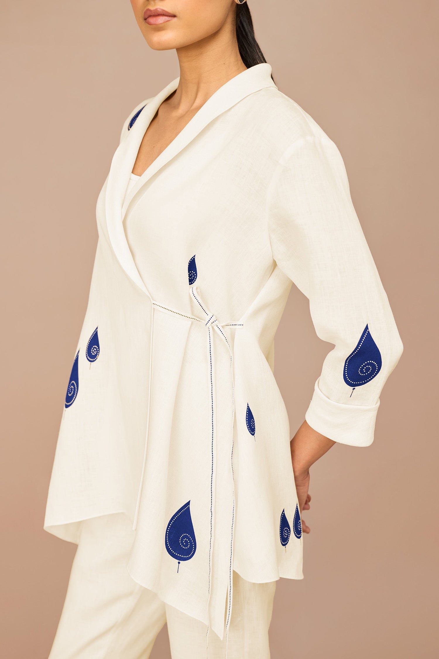 Linen Dahlia Shirt Set – Ivory