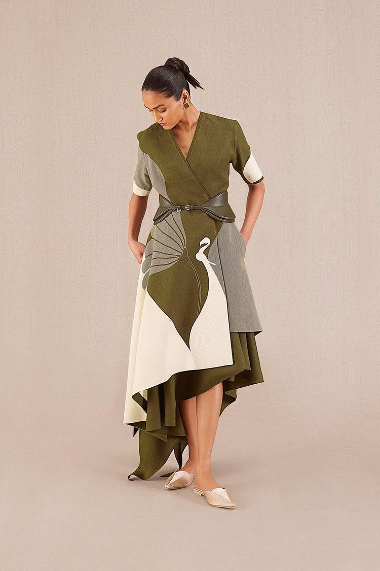 Naila Jacket Set - Olive