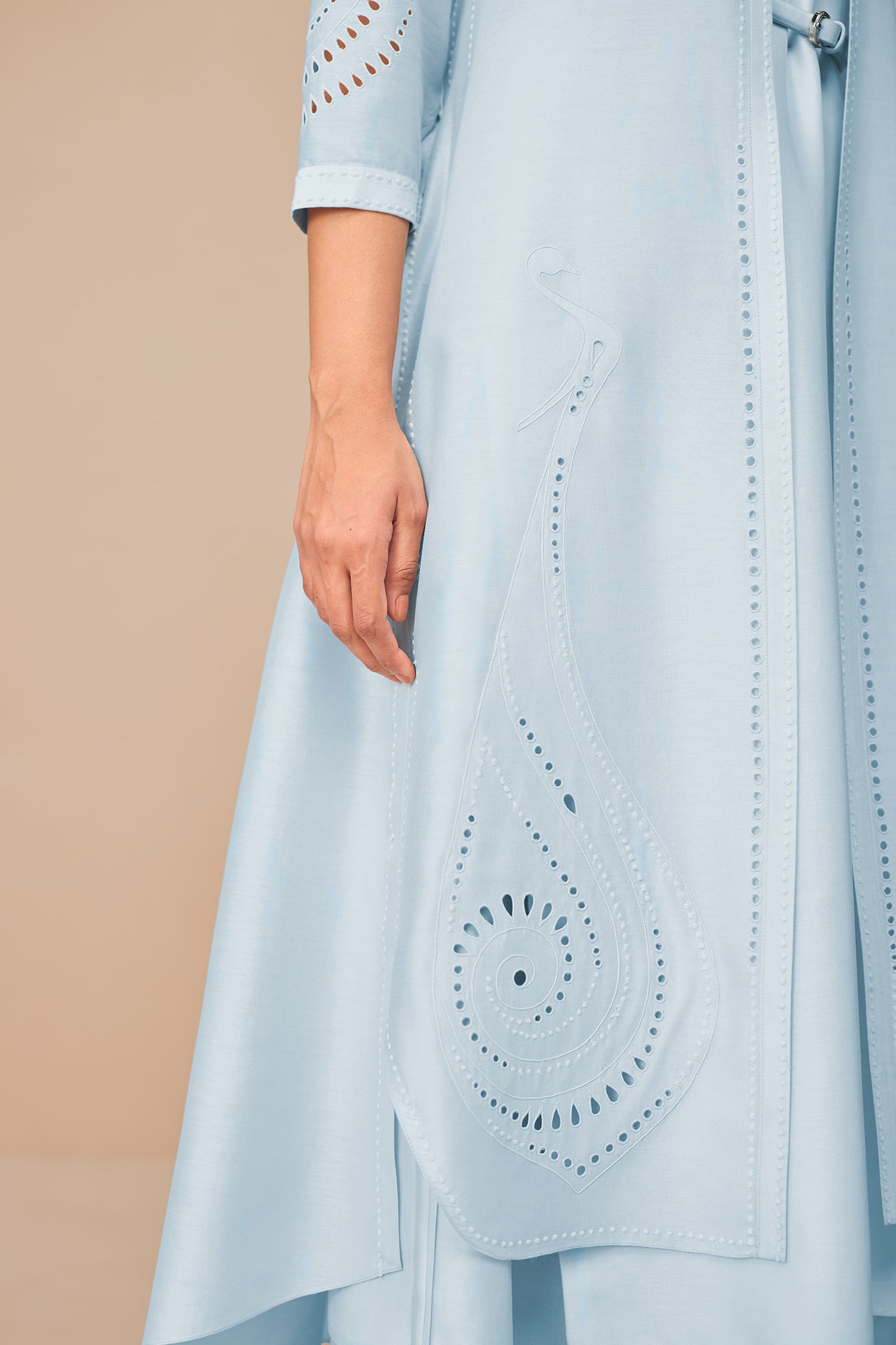 Chanderi Anais Jacket Set – Blue