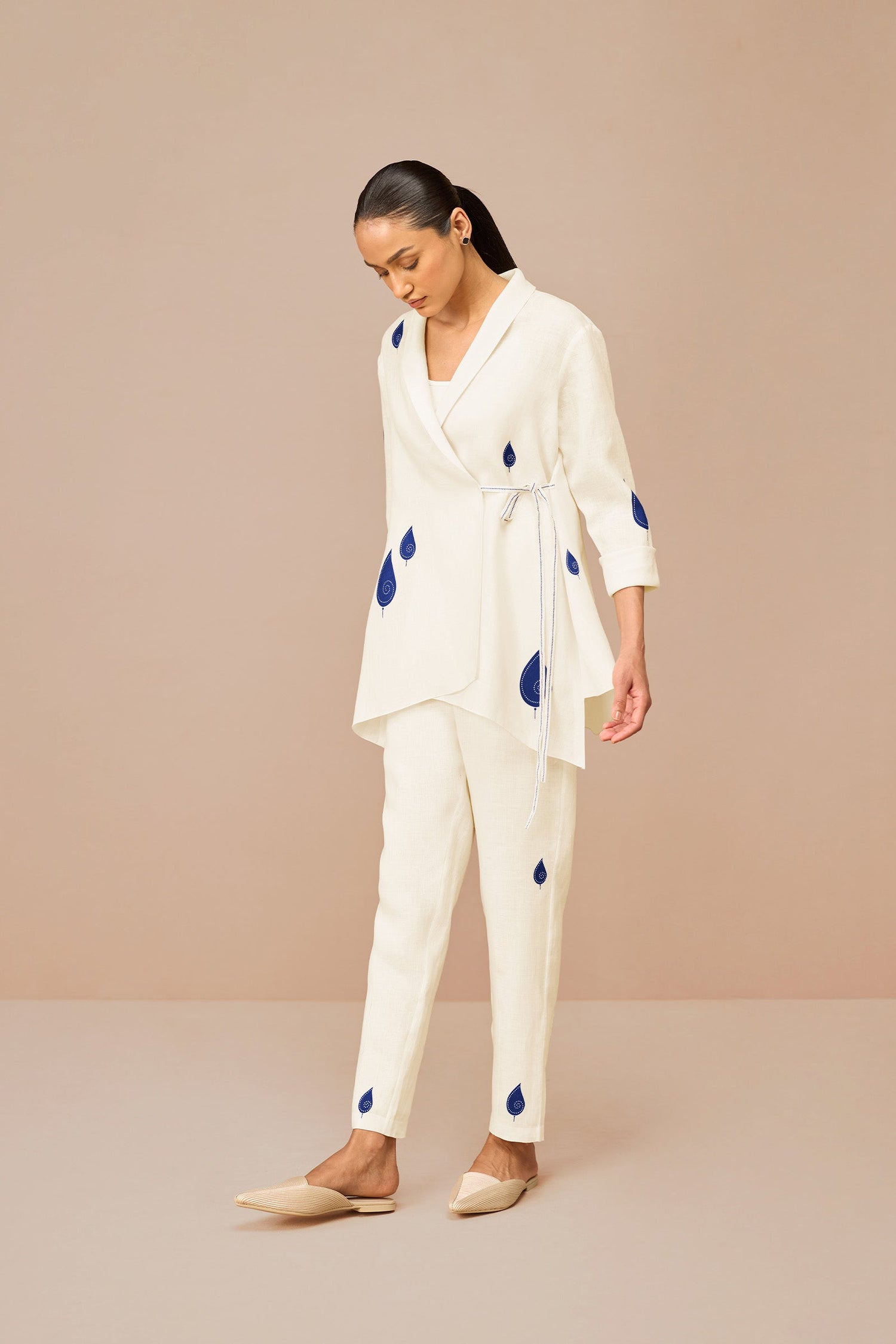 Linen Dahlia Shirt Set – Ivory