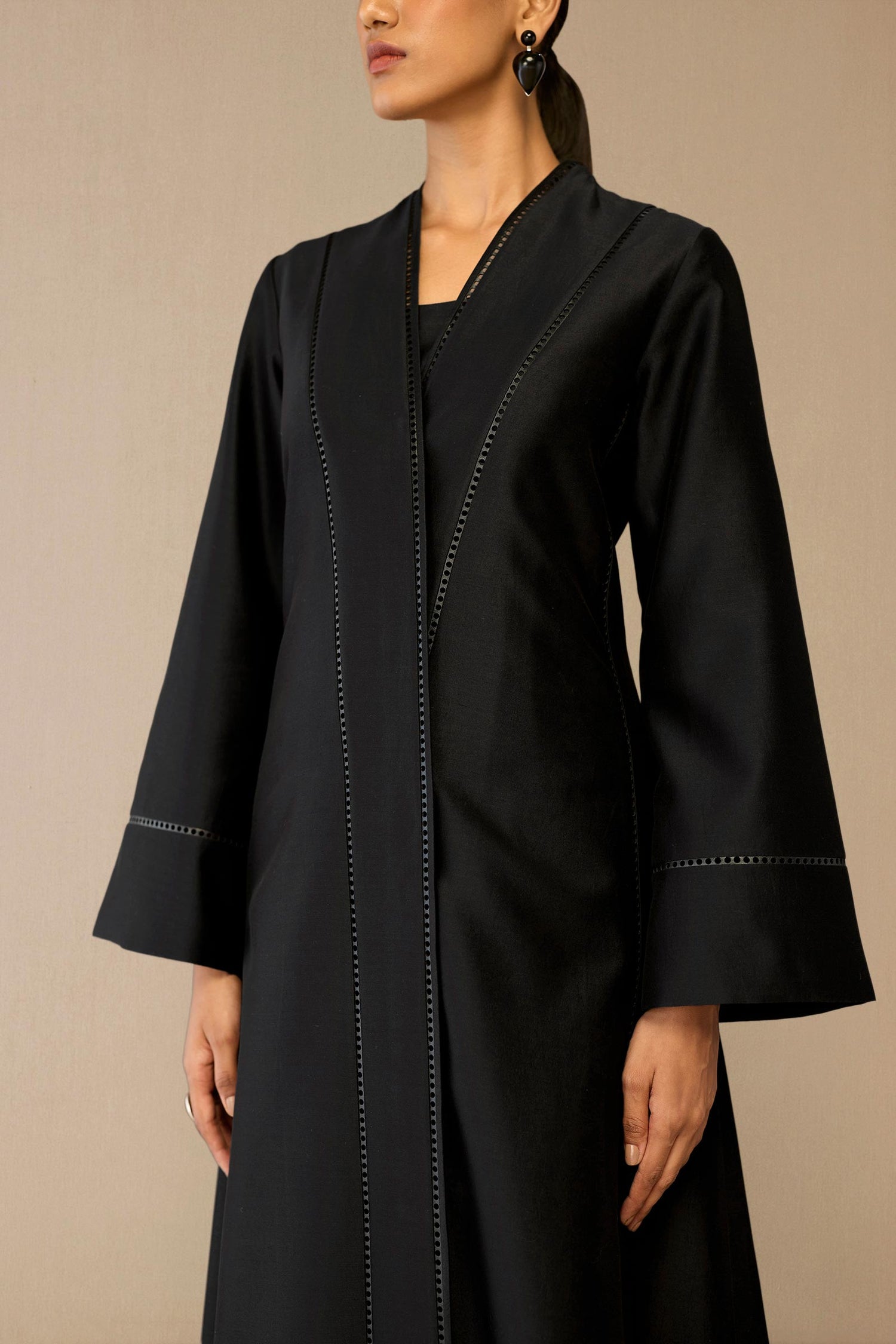 Chanderi Nazia Jacket Set – Black