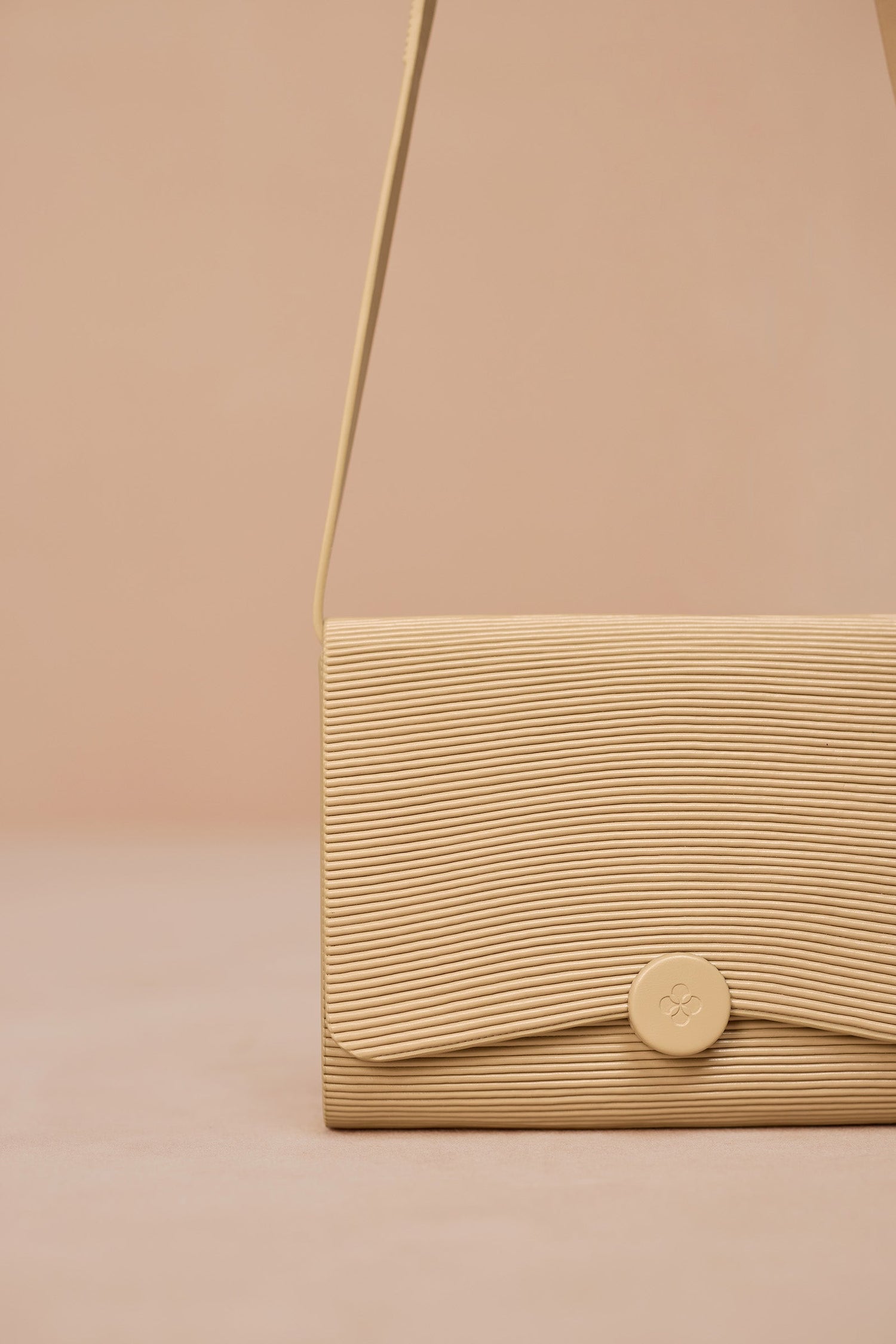Faux Leather Nevue Sling Bag – Beige