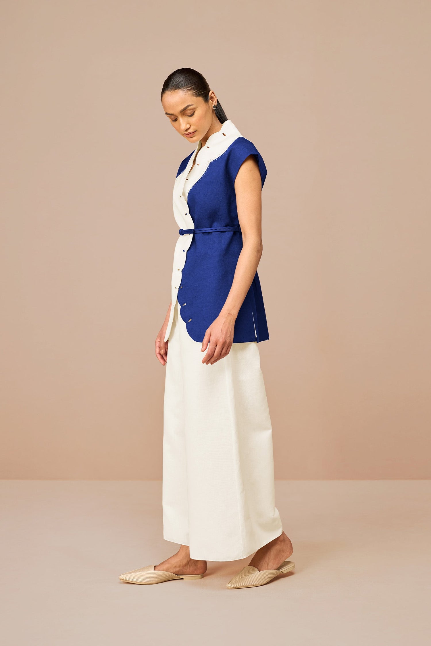 Linen Vivia Jacket Set – Blue