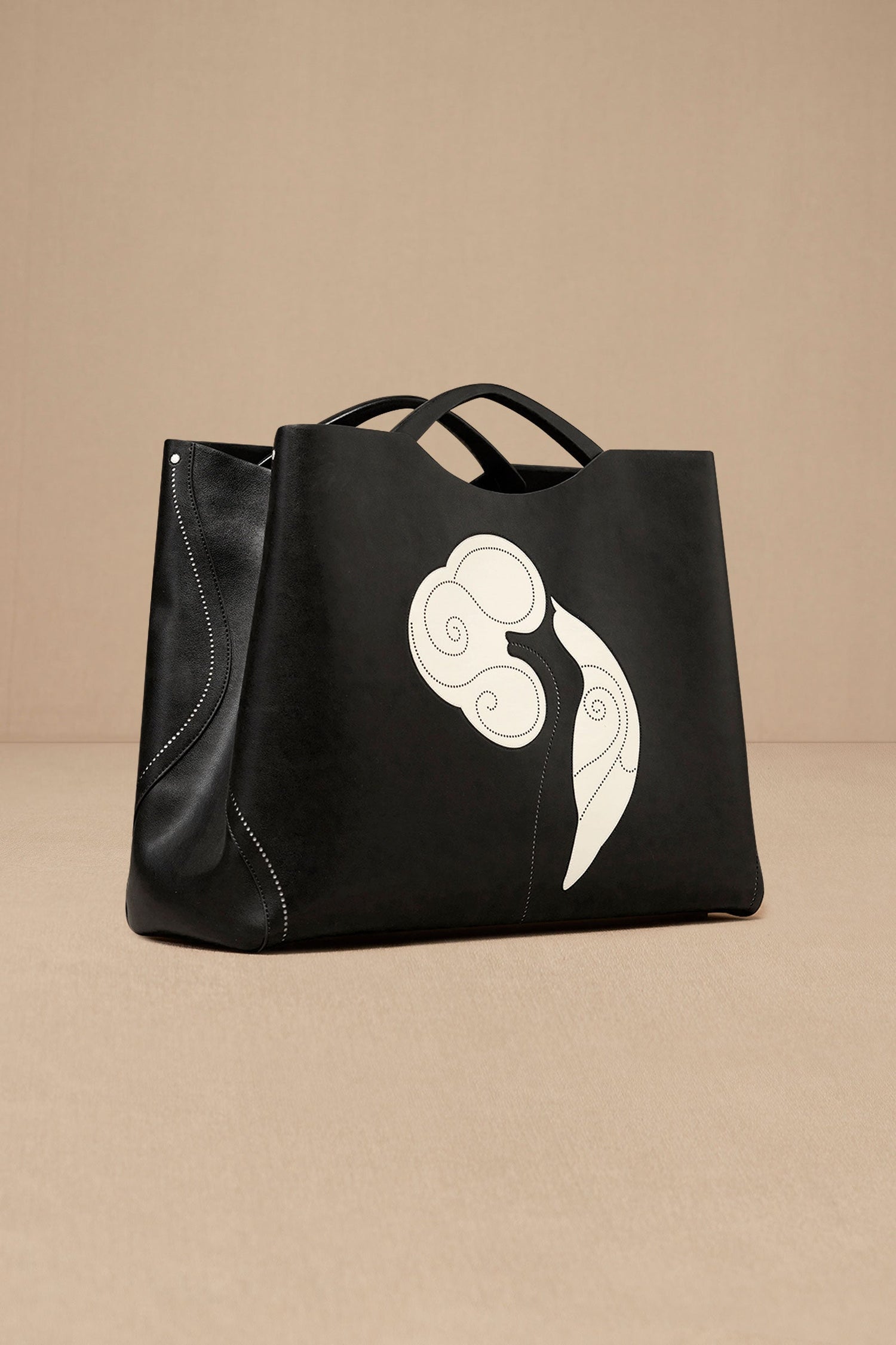 Faux Lether Dilbandi Tote Bag – Black