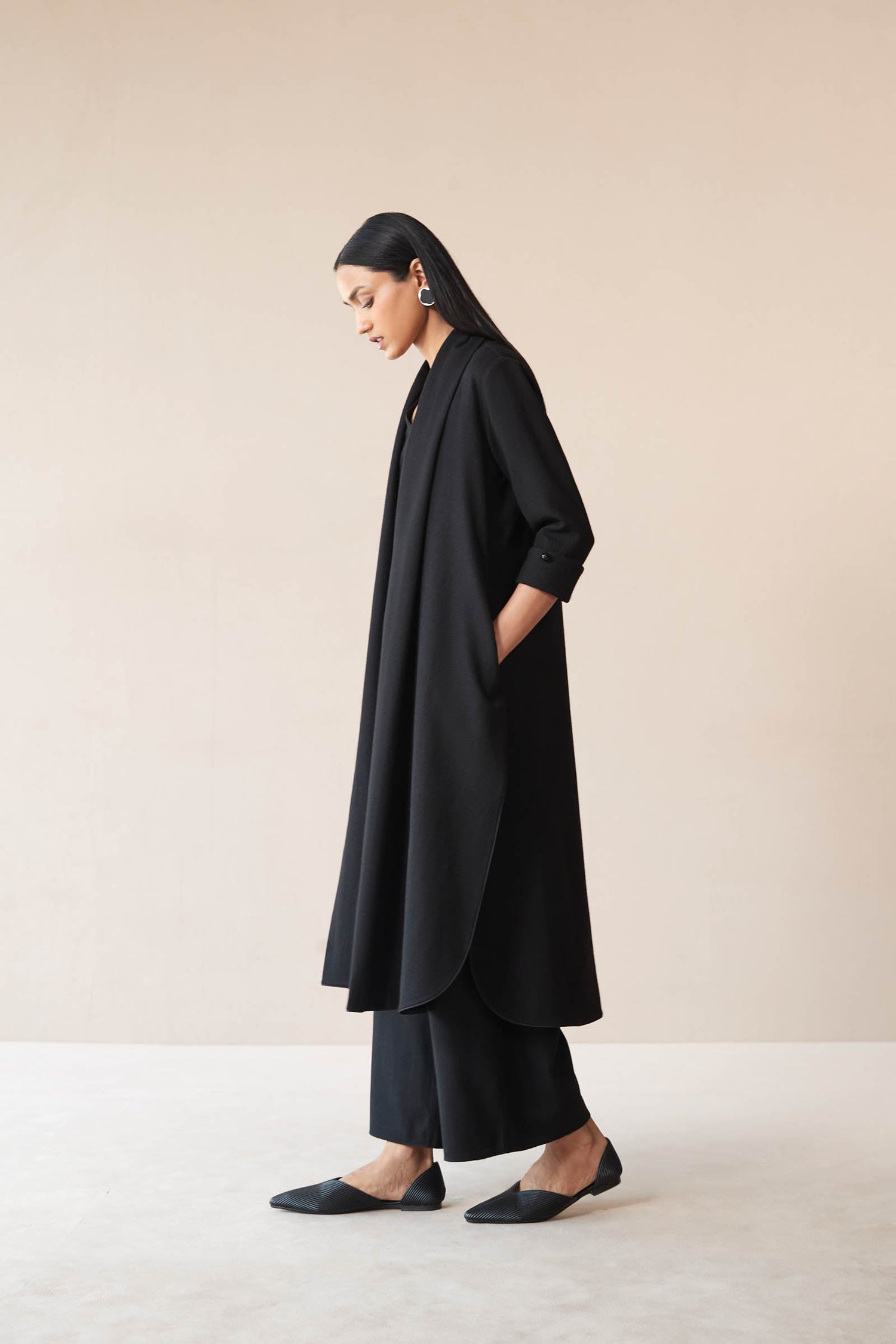Wool Adele Throw Set – Black