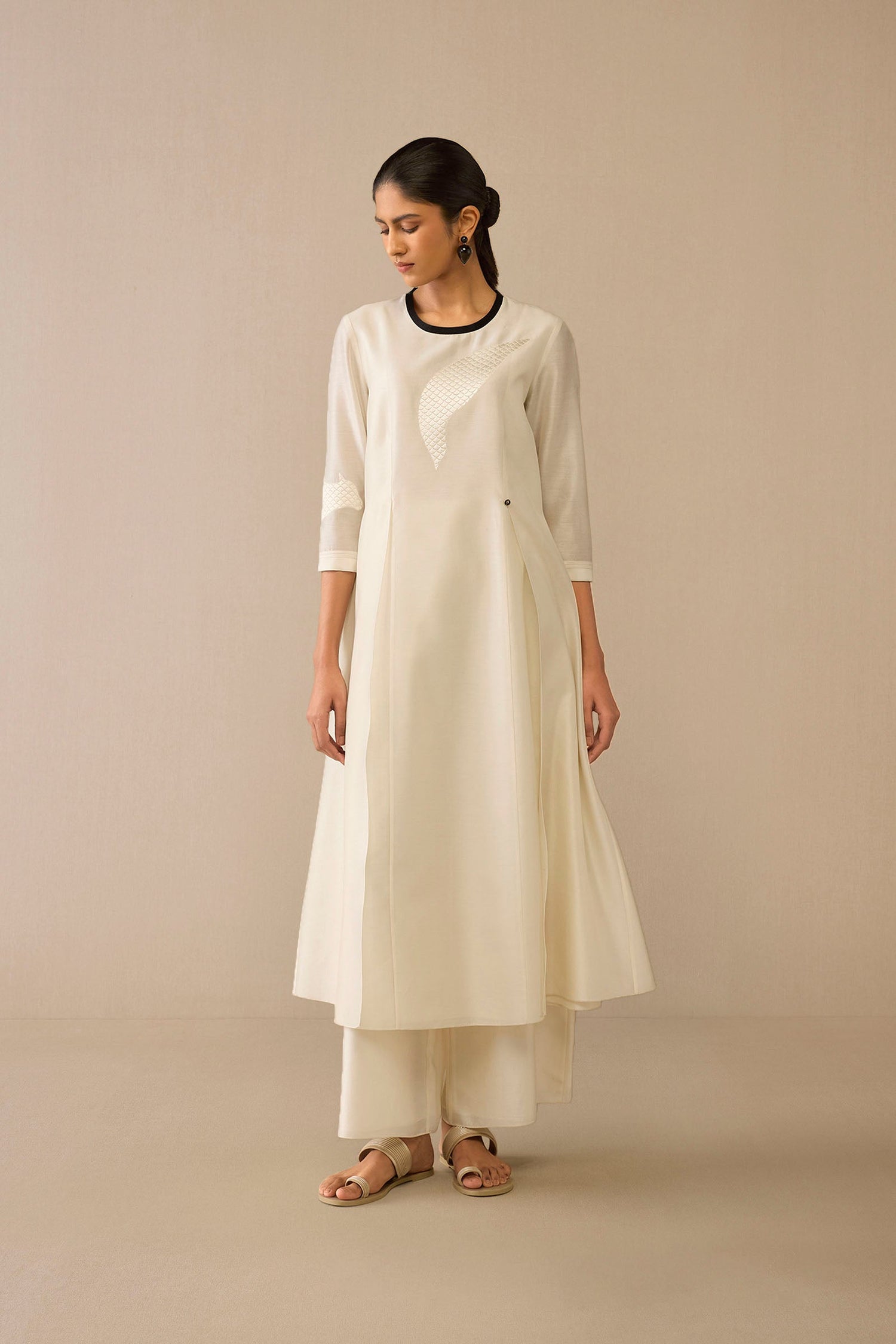 Chanderi Dilkhush Kurta Set – Ivory