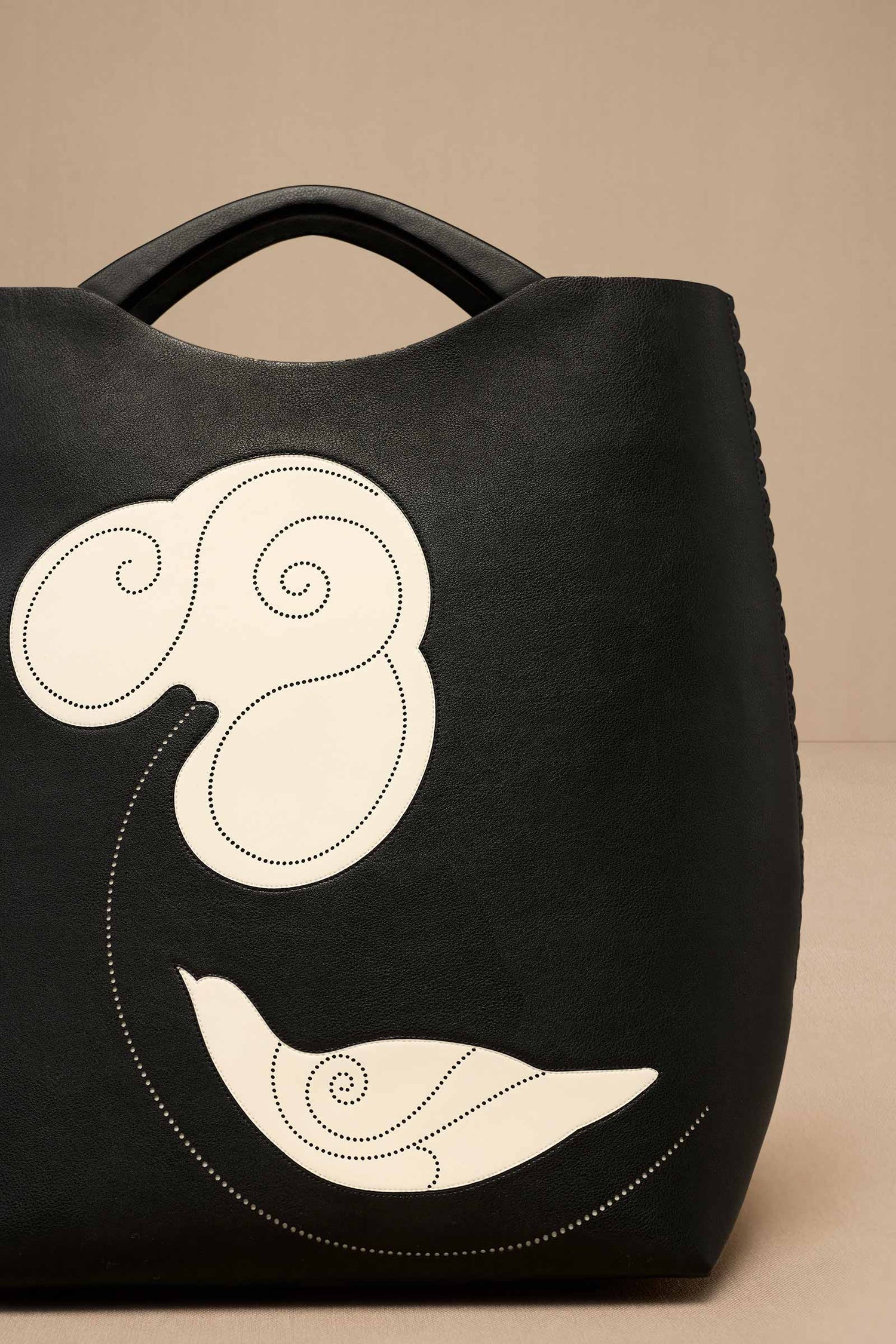 Faux Lether Dilmeet Tote Bag – Black