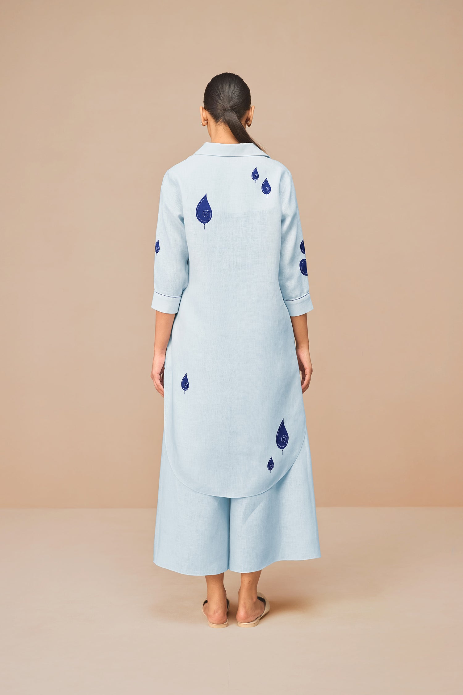 Chanderi Nevra Tunic Set – Blue