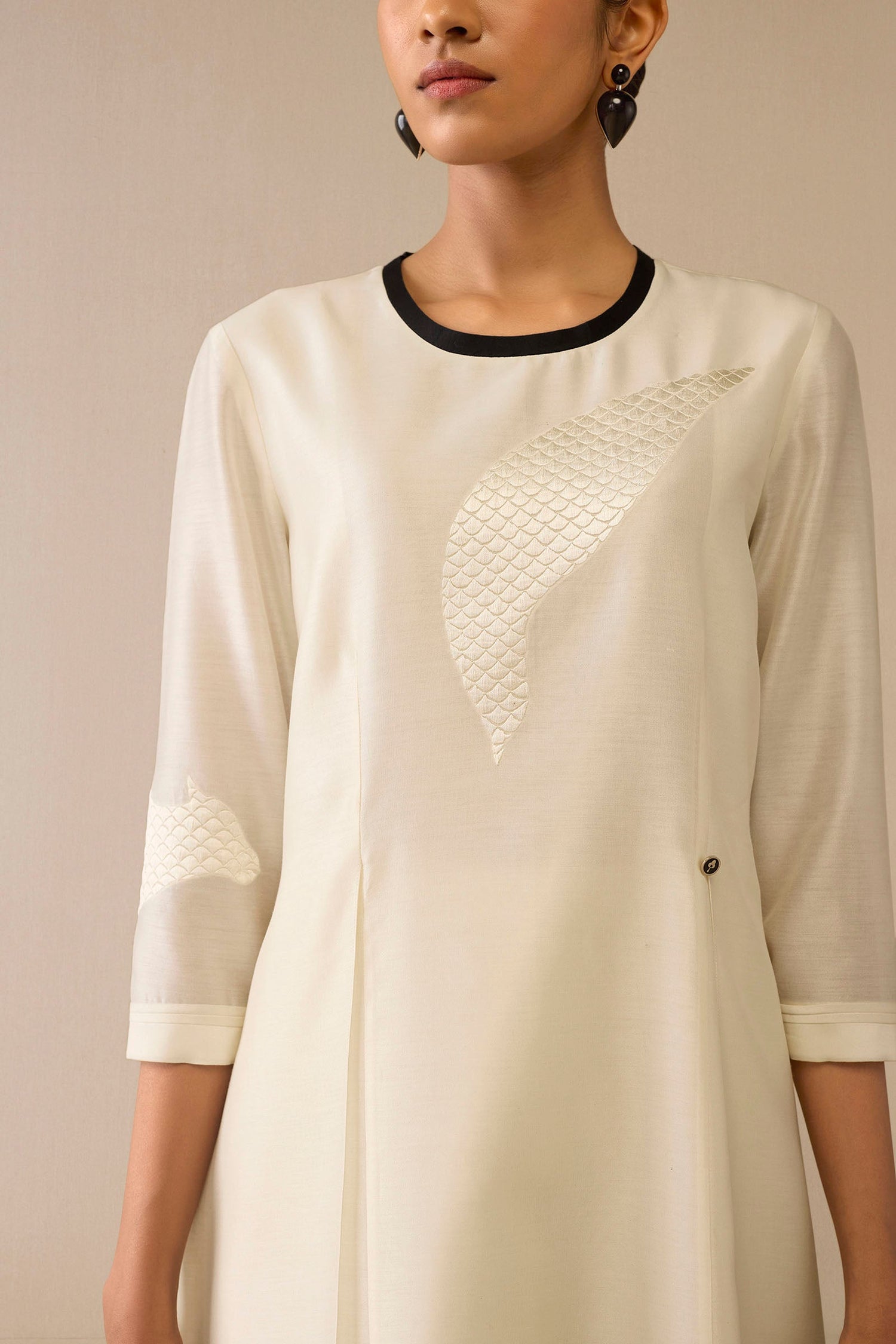 Chanderi Dilkhush Kurta Set – Ivory
