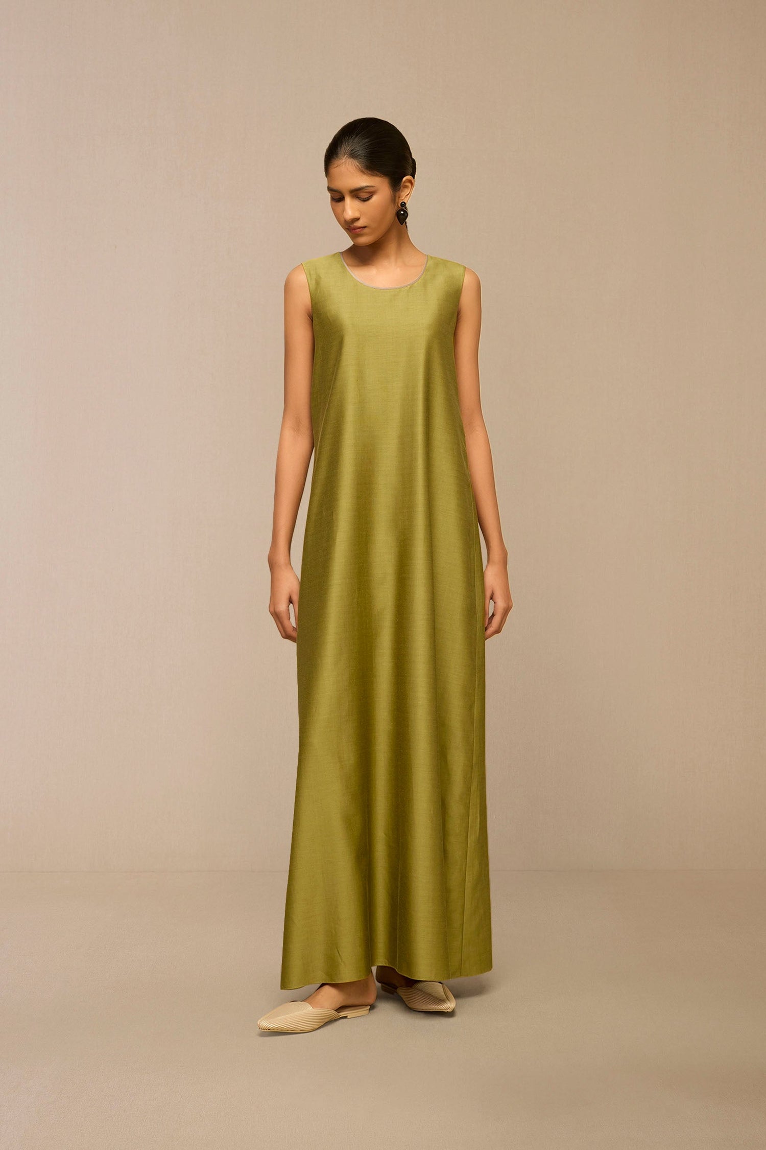 Chanderi Areeba Abaya Set – Green
