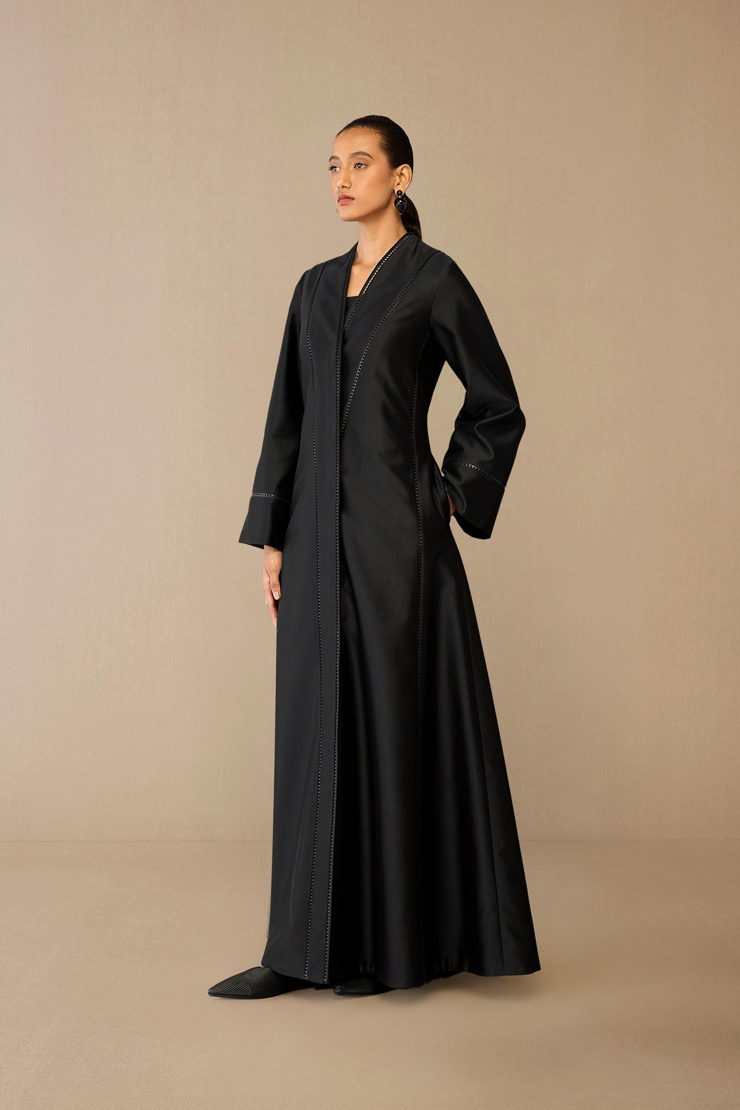Chanderi Nazia Jacket Set – Black