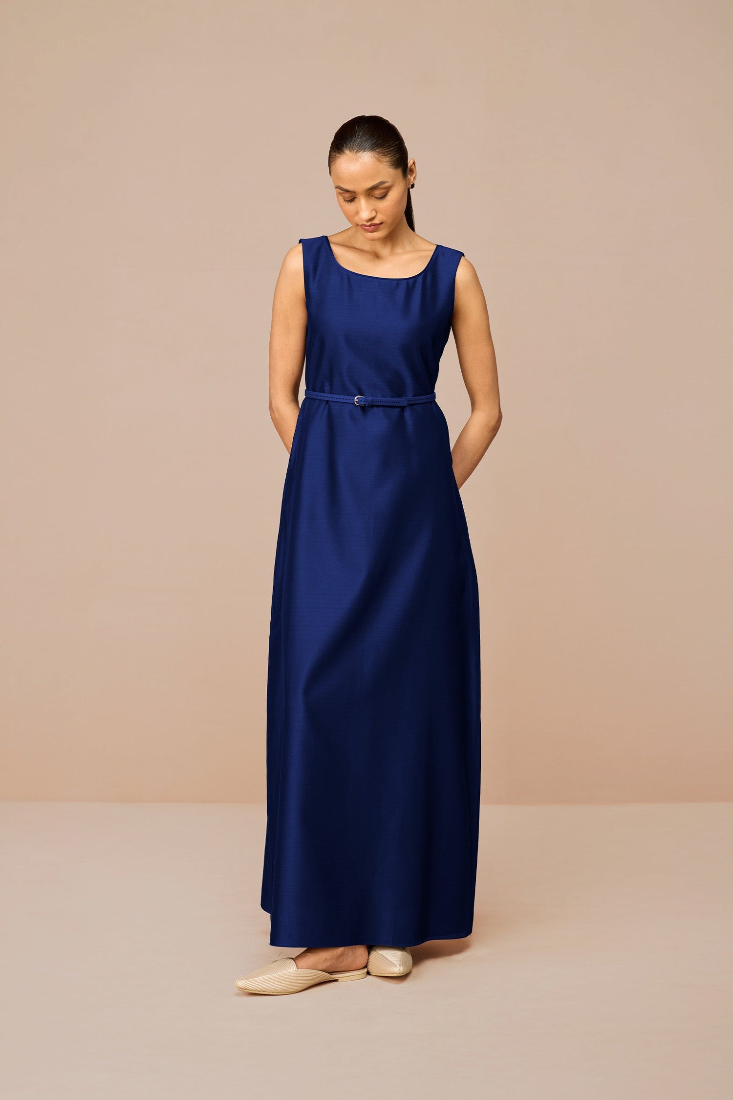 Chanderi Mirdea Jacket Set – Blue