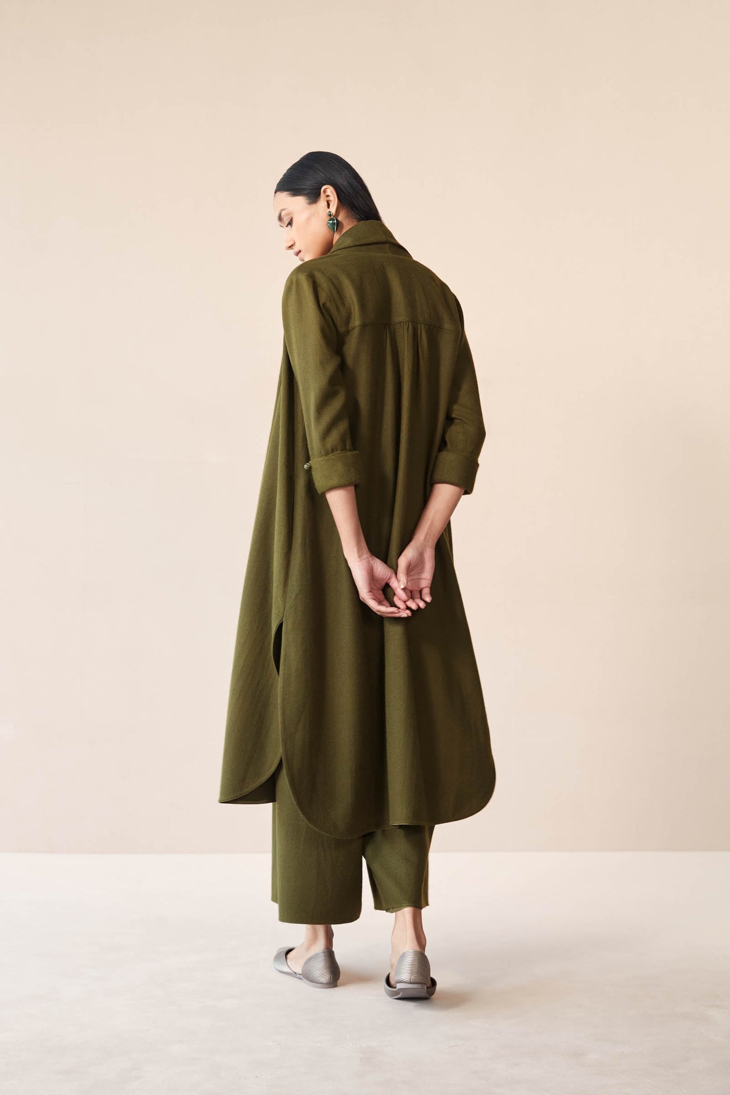 Wool Adele Throw Set – Green
