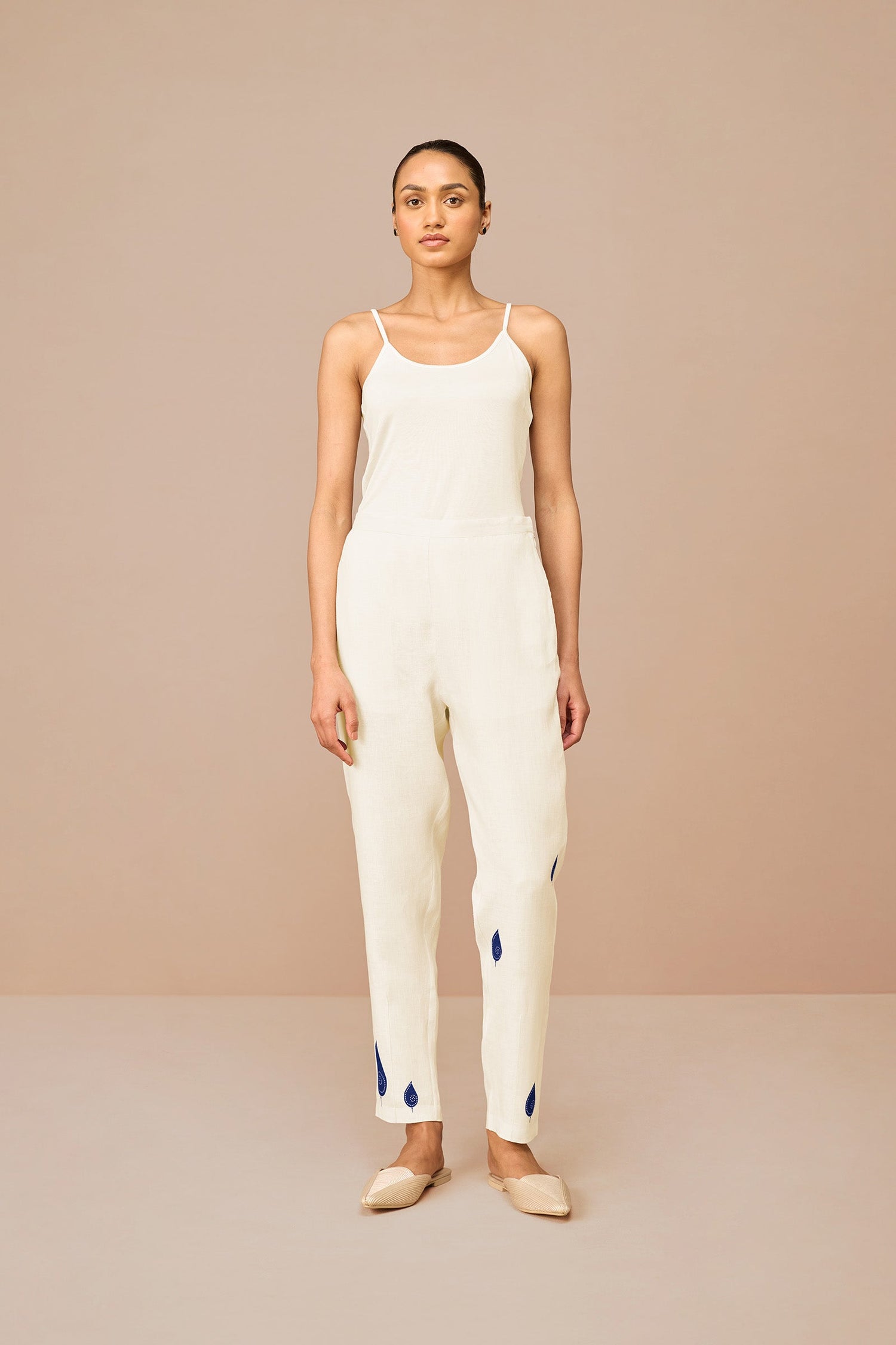 Linen Dahlia Shirt Set – Ivory