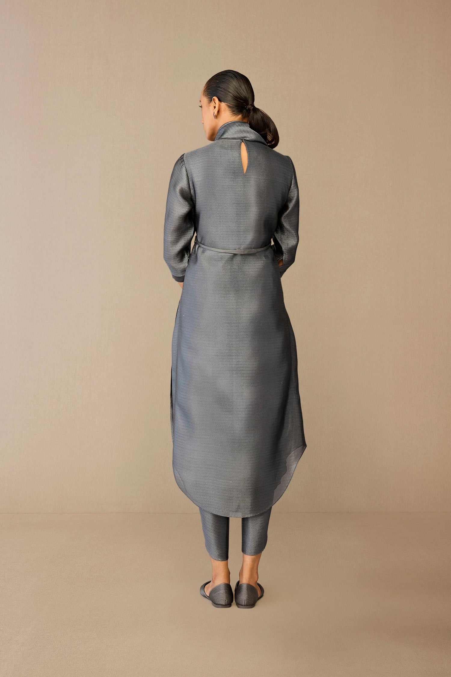 Brocade Avaia Tunic Set – Grey