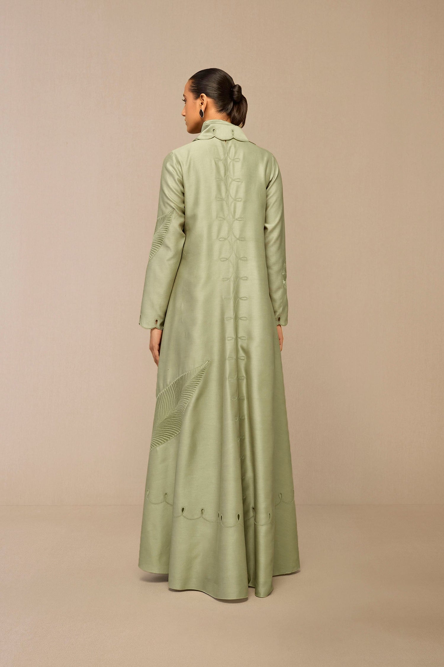 Chanderi Zainat Abaya – Green