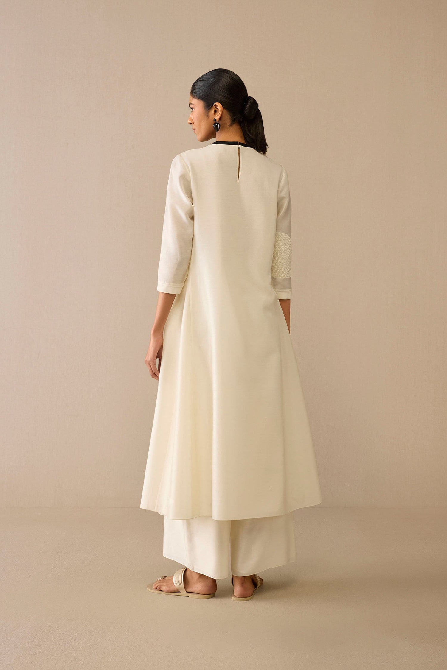 Chanderi Dilkhush Kurta Set – Ivory