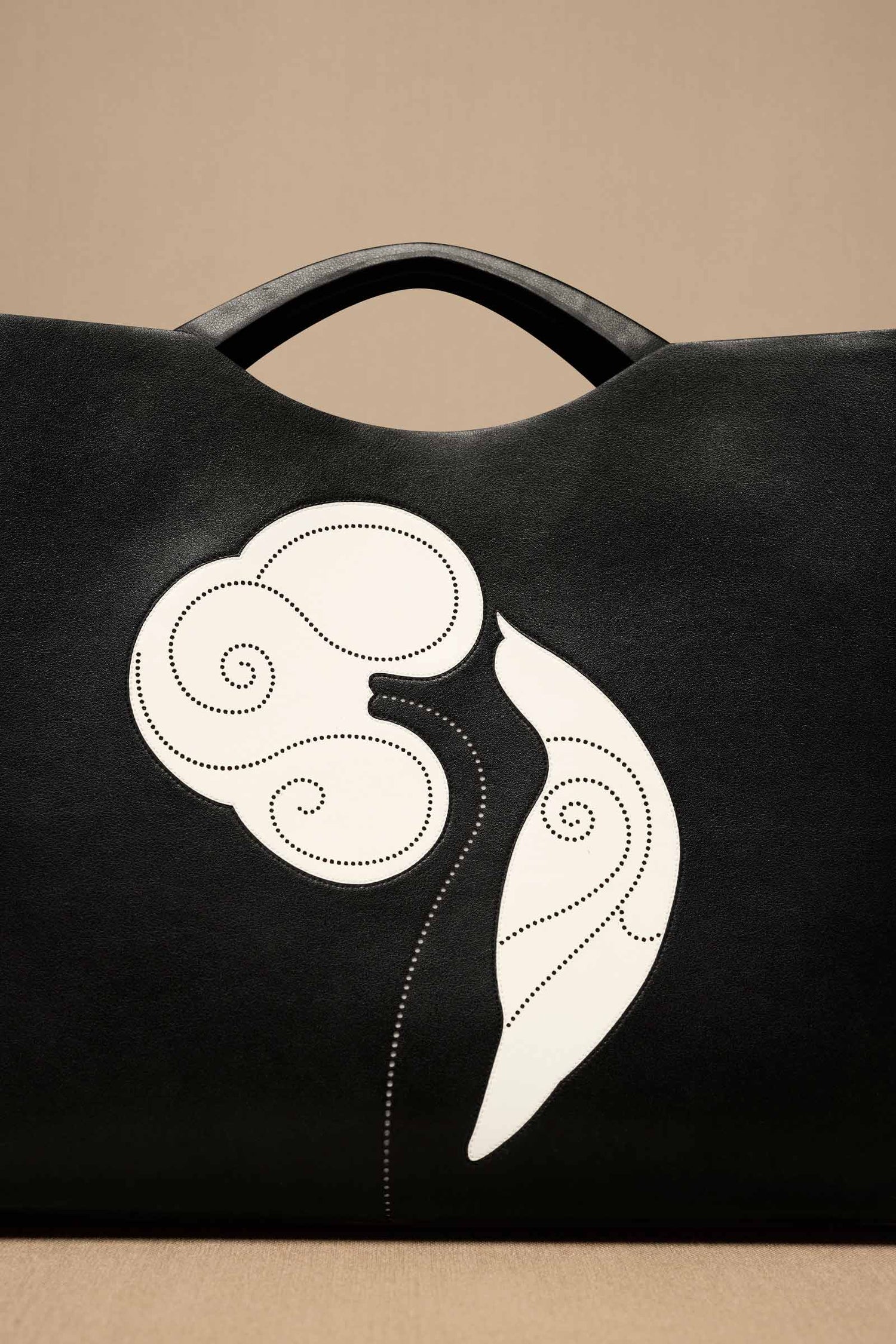 Faux Lether Dilbandi Tote Bag – Black