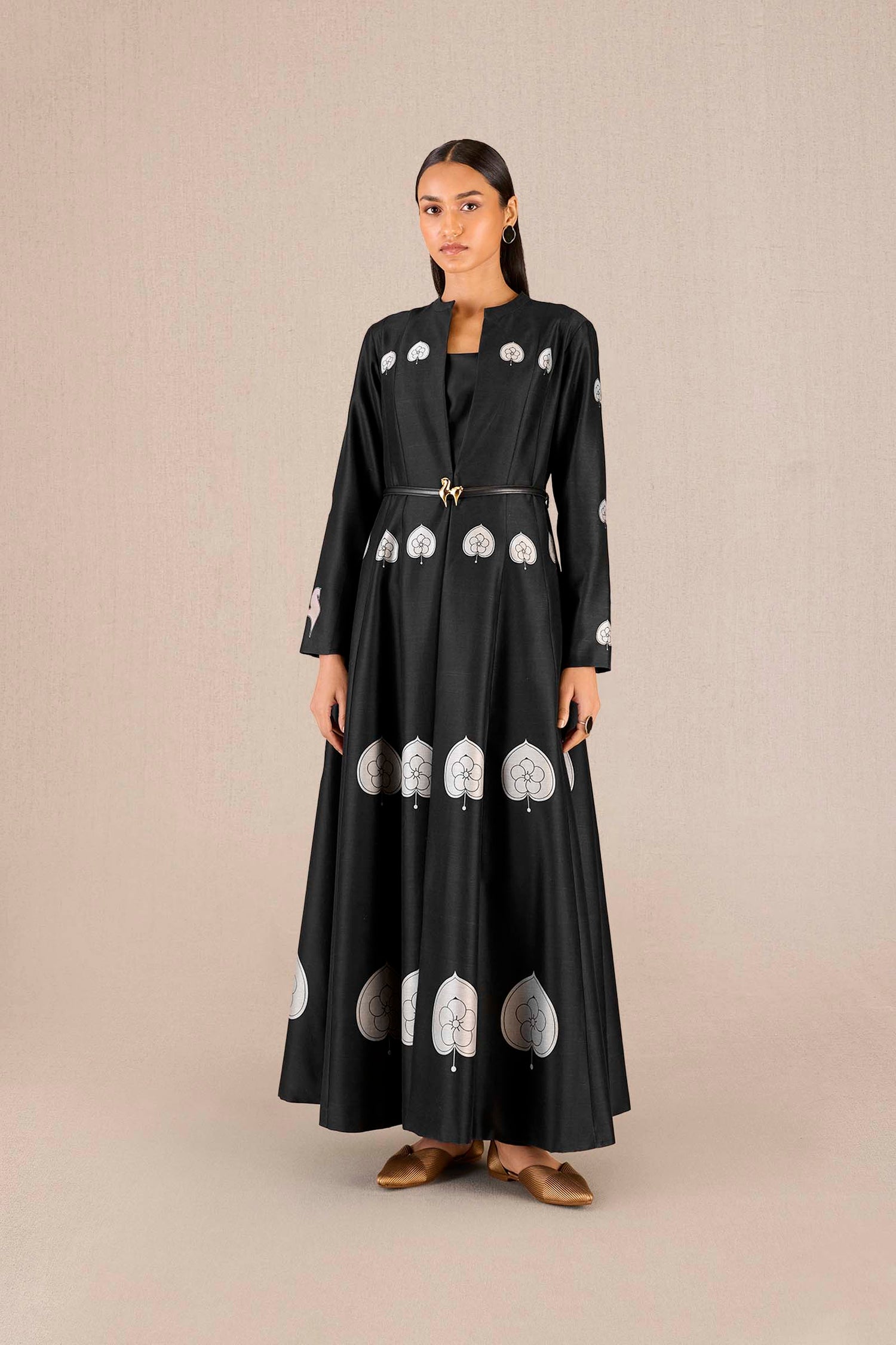 Chanderi Aresha Jacket Set – Black