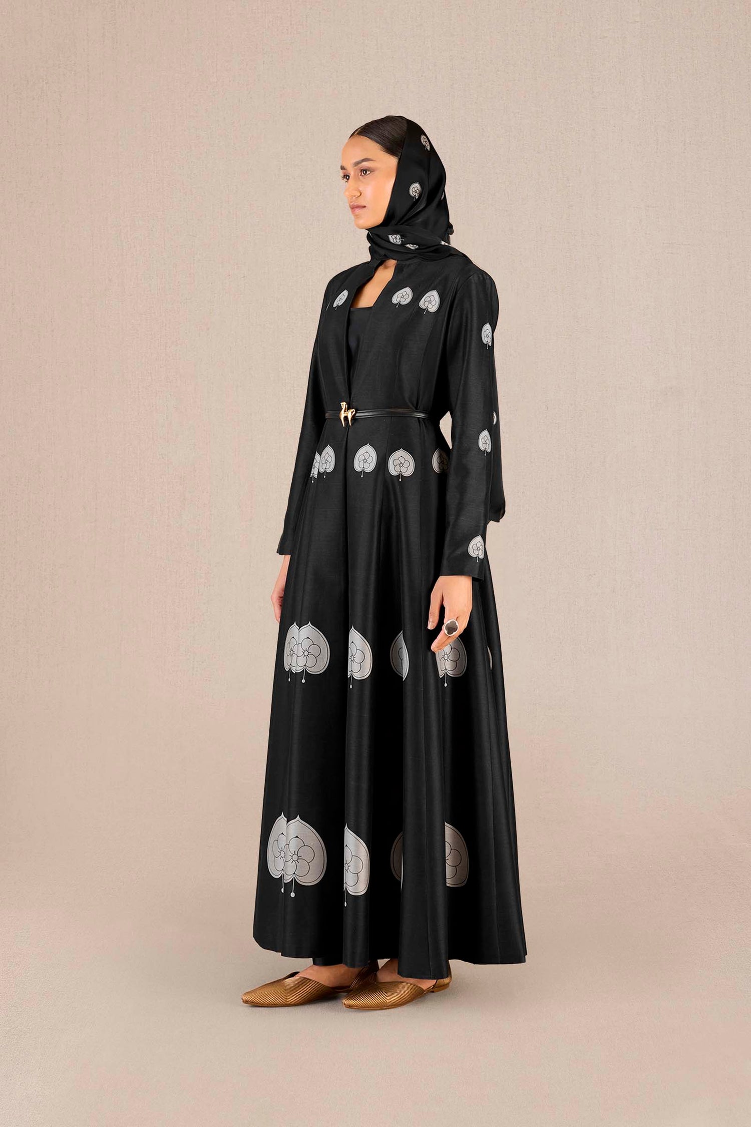 Chanderi Aresha Jacket Set – Black