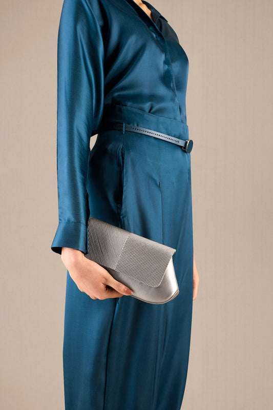 Faux Leather Azra Clutch – Metallics