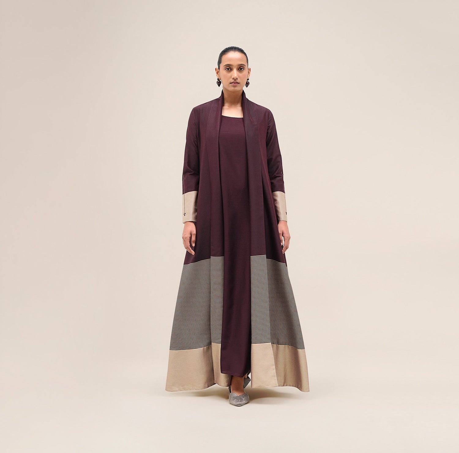  Chanderi Aziza Abaya Set – Red