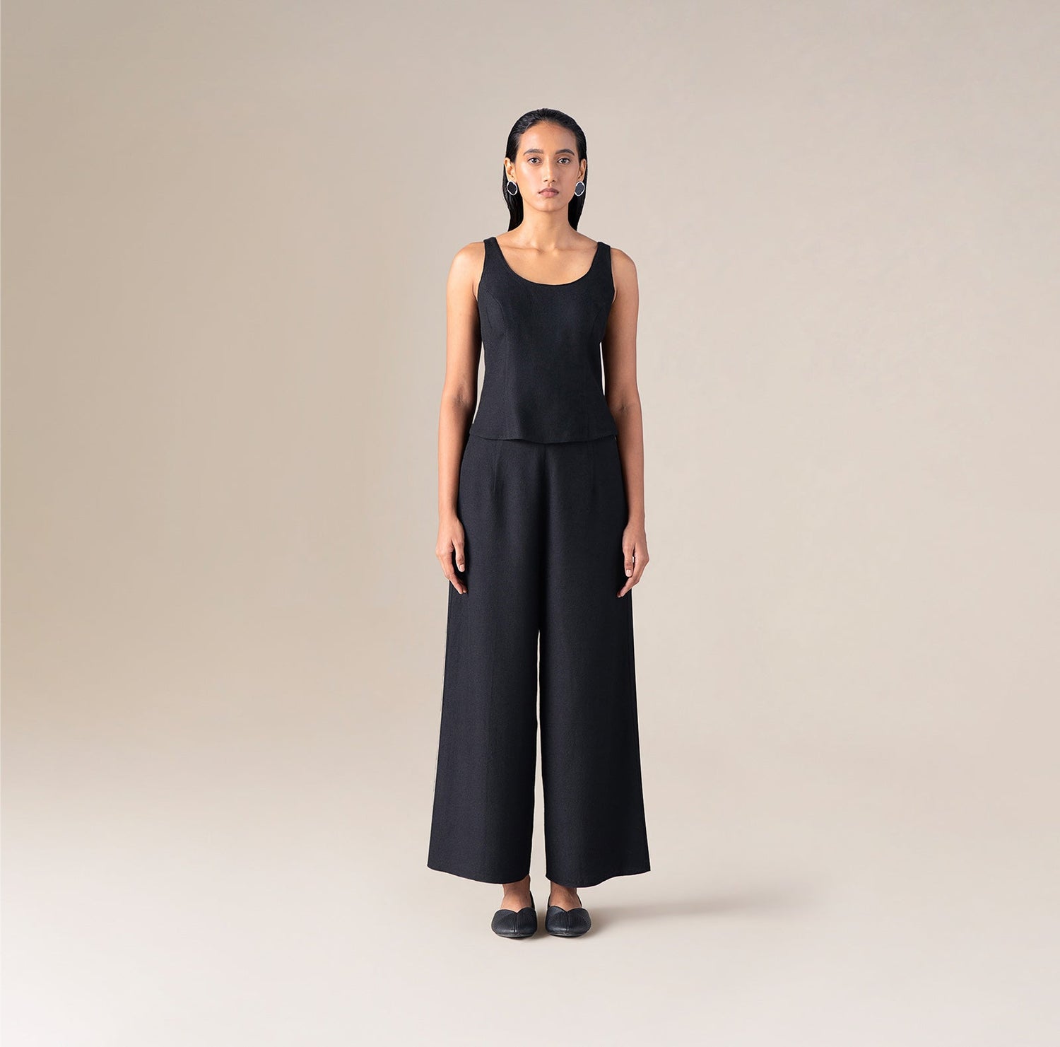  Wool Alba Palazzo – Black