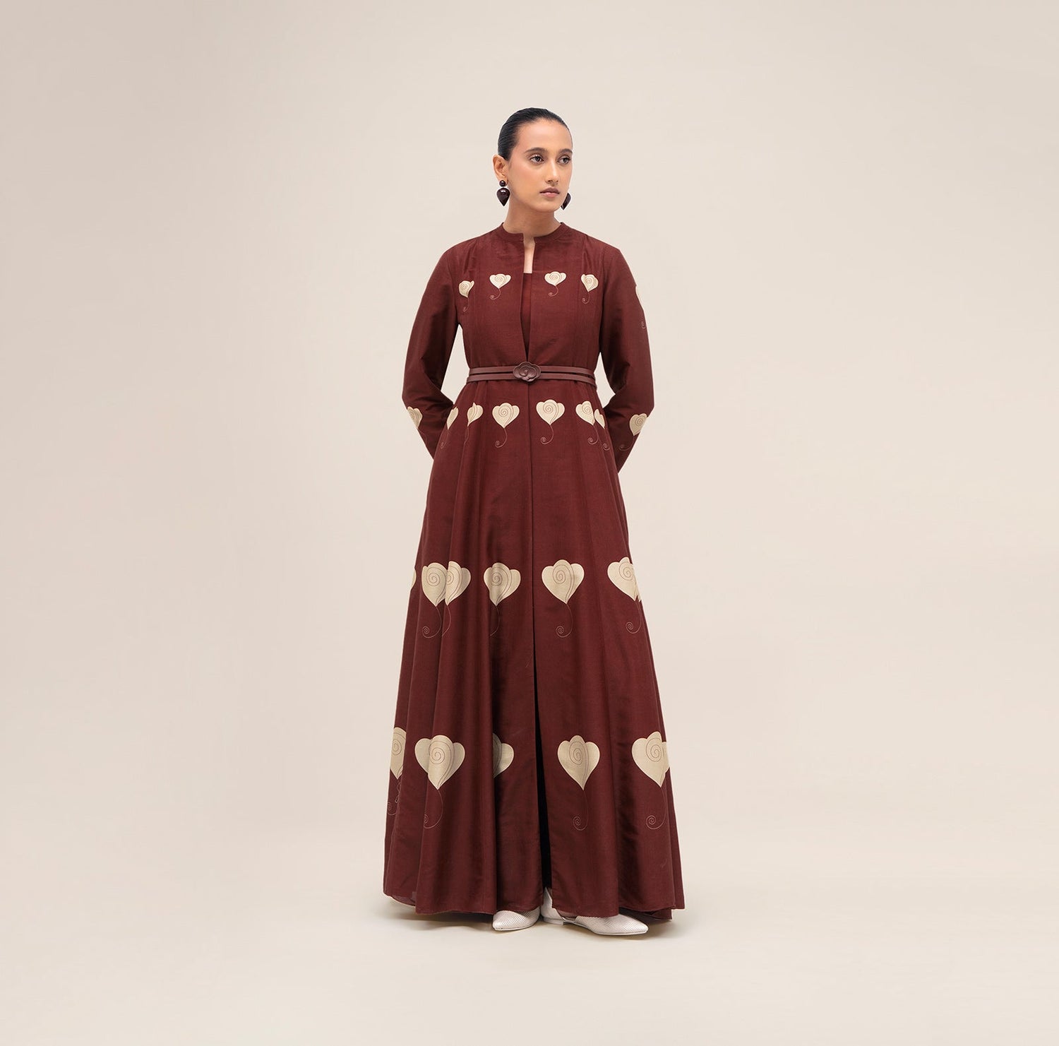  Chanderi Inara Abaya Set – Red