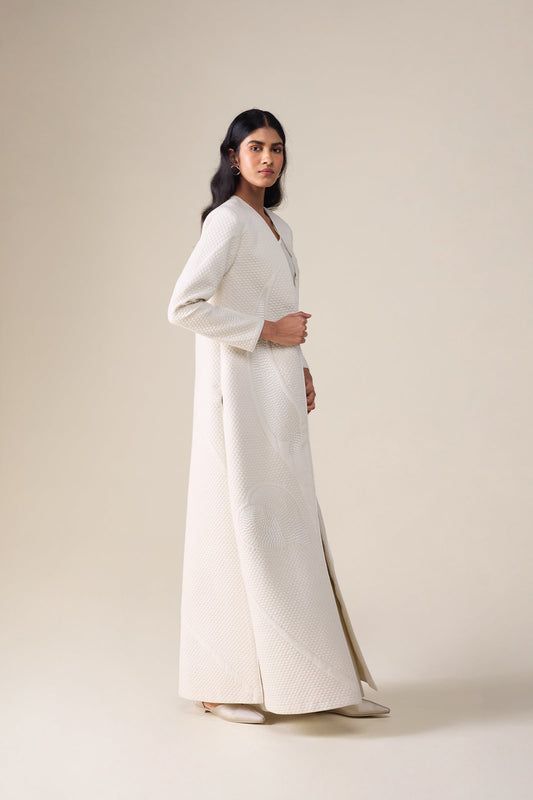 Silk Raziya Abaya Set – Ivory