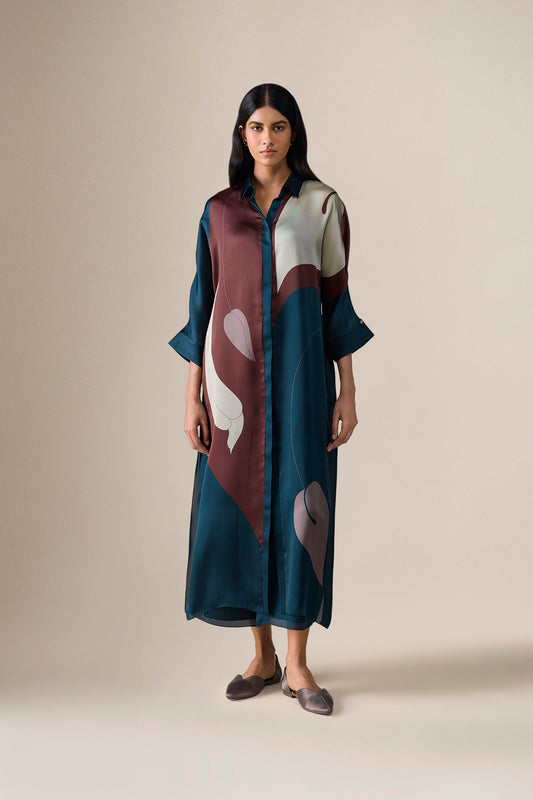 Organza Silfira Tunic Set – Blue