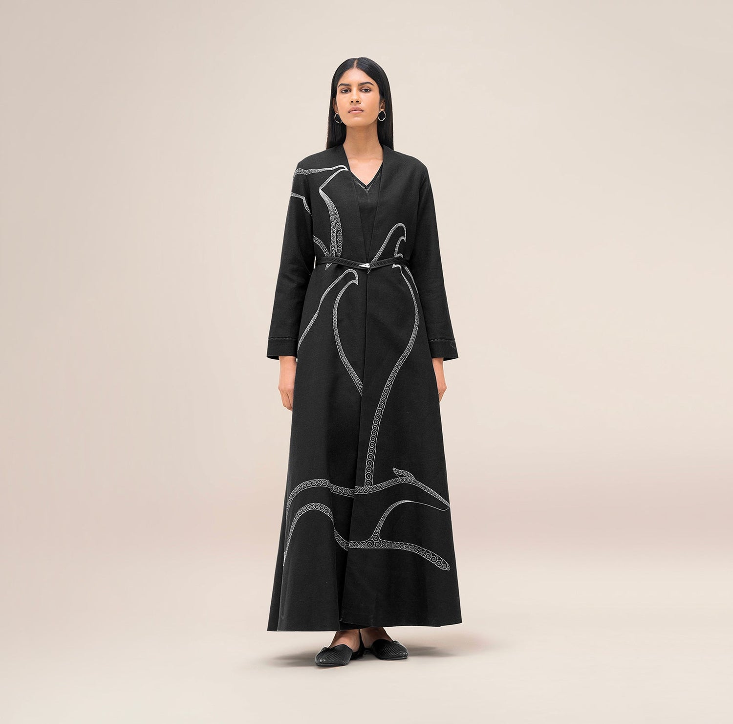  Linen Nightingale Abaya Set – Black