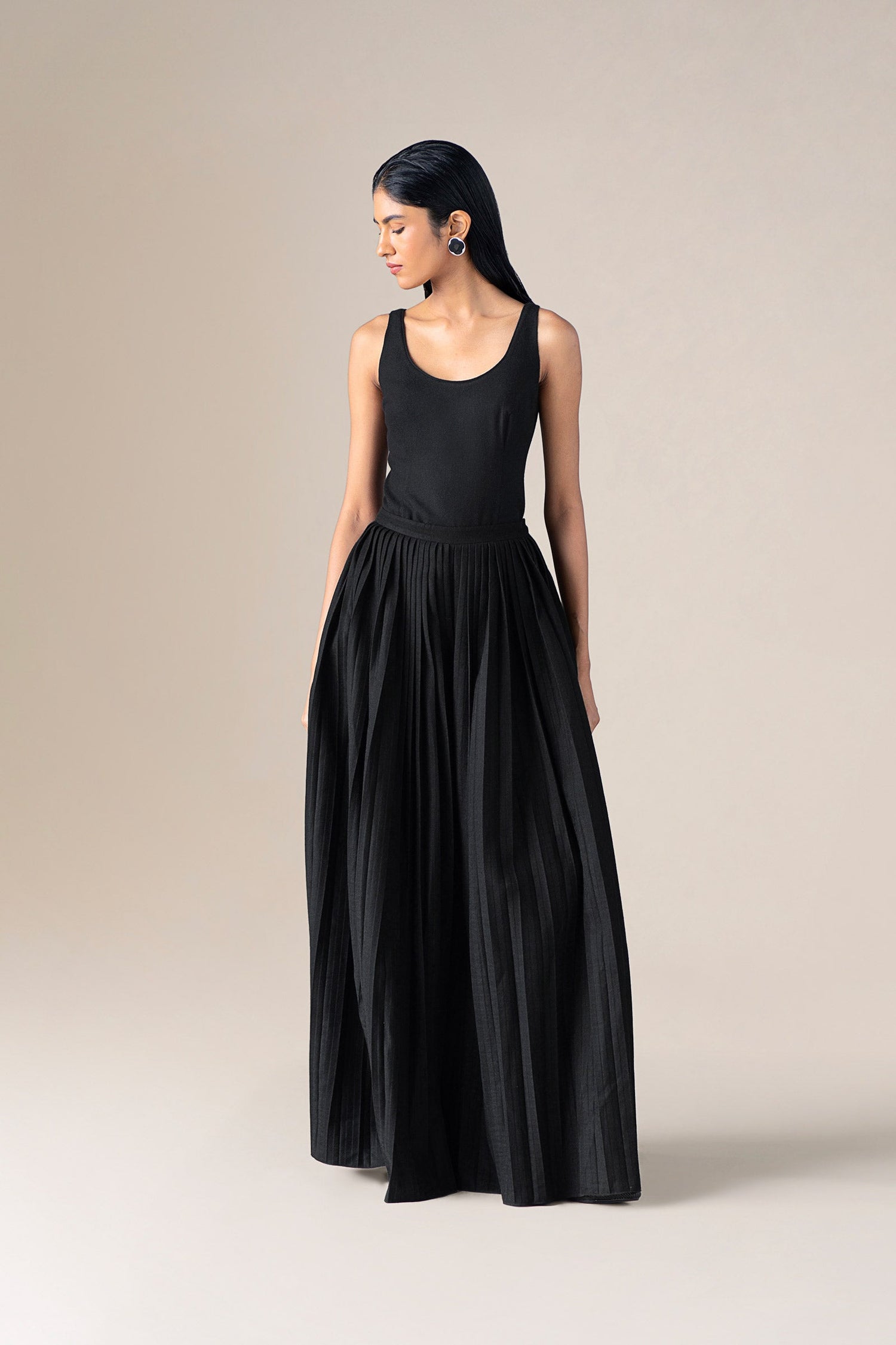  Wool Eliz Palazzo – Black