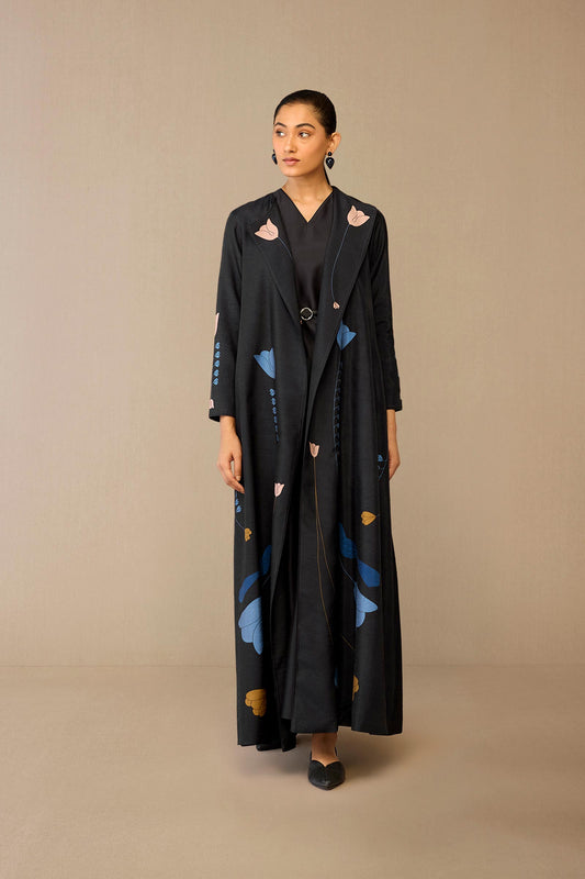 Silk Fiza Jacket Set – Black