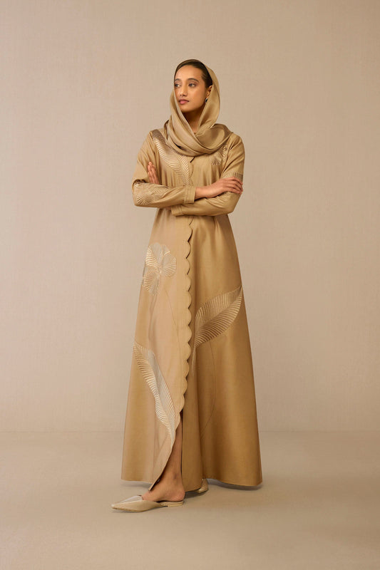 Chanderi Gul Abaya – Beige