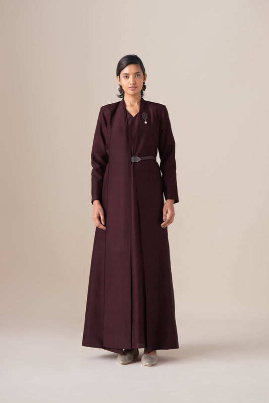 Silk Rahma Abaya Set – Red